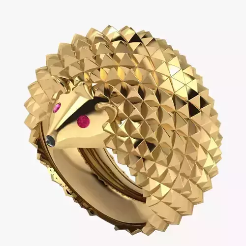 Ring 3D print model gold hedge with stones 3D print model