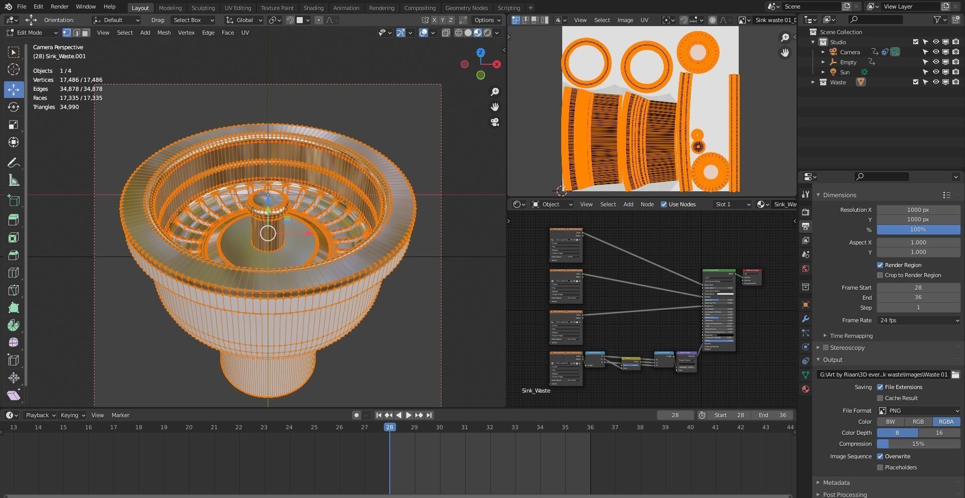 Kitchen Sink Waste 3D model_36