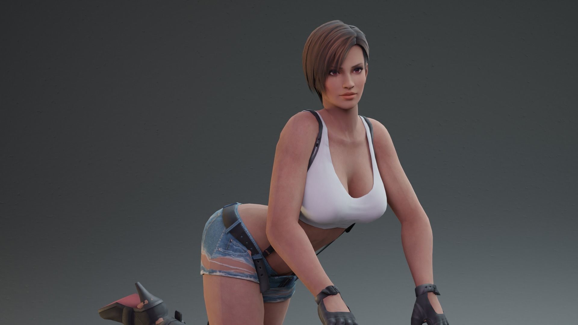 Lisa sexy lady rigged 3D model_4