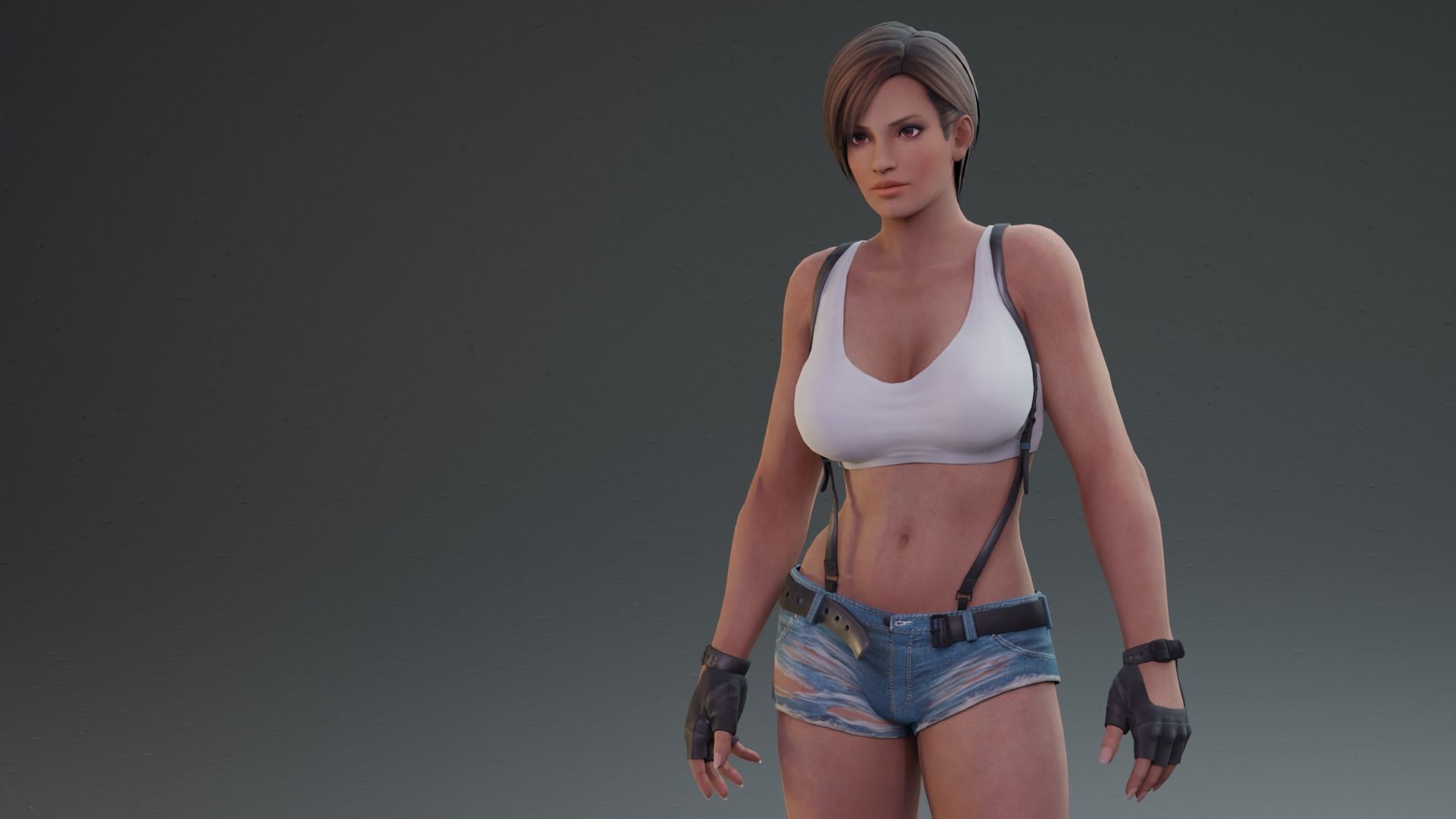 Lisa sexy lady rigged 3D model_12