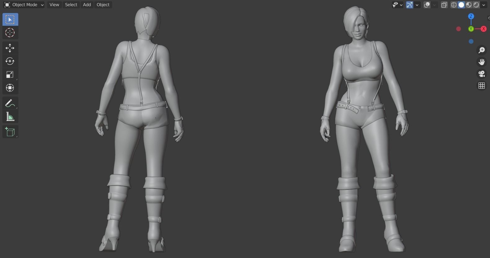 Lisa sexy lady rigged 3D model_6