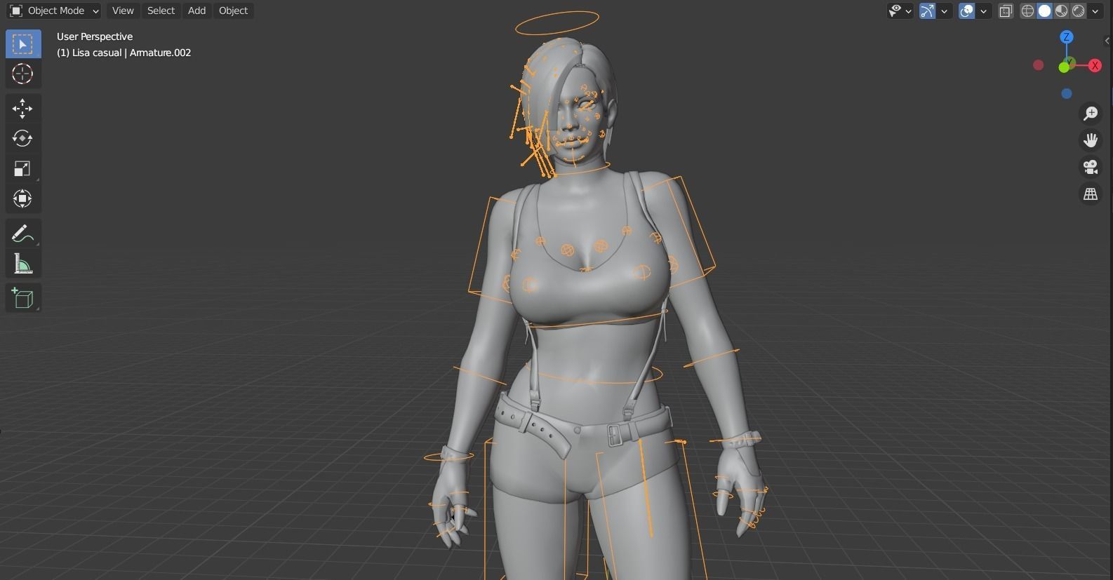 Lisa sexy lady rigged 3D model_11