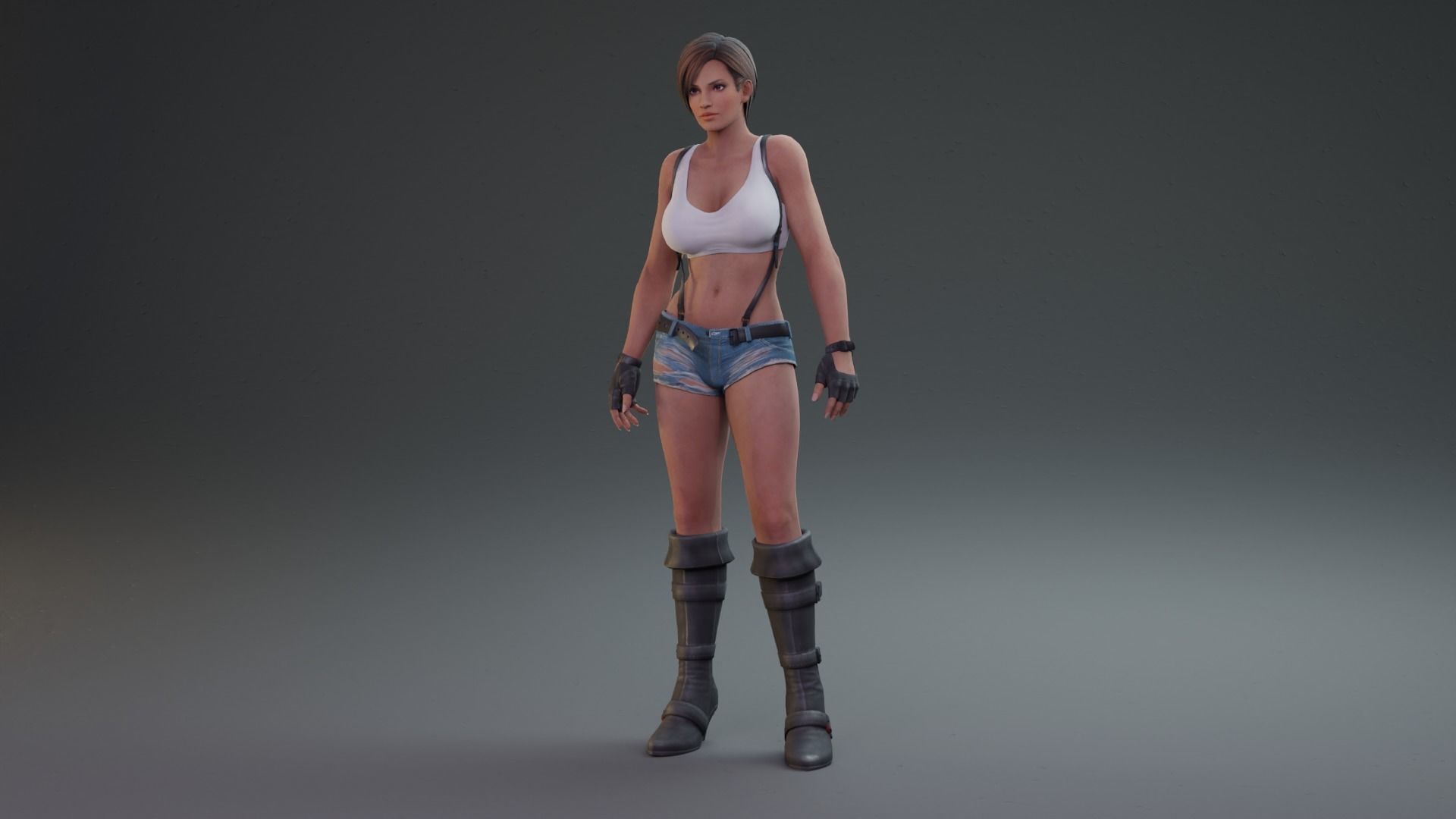 Lisa sexy lady rigged 3D model_8