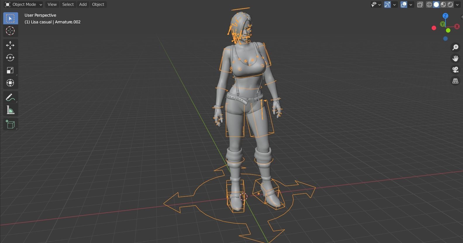 Lisa sexy lady rigged 3D model_2