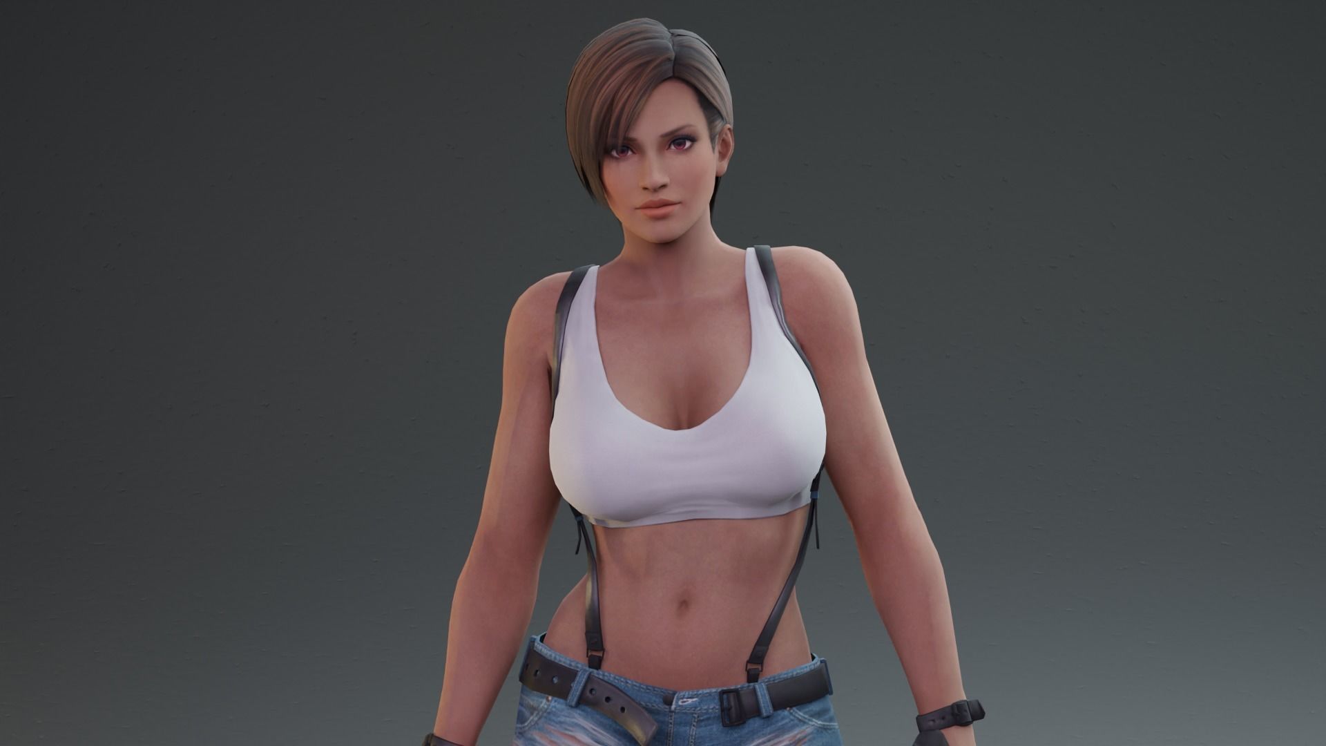 Lisa sexy lady rigged 3D model_10