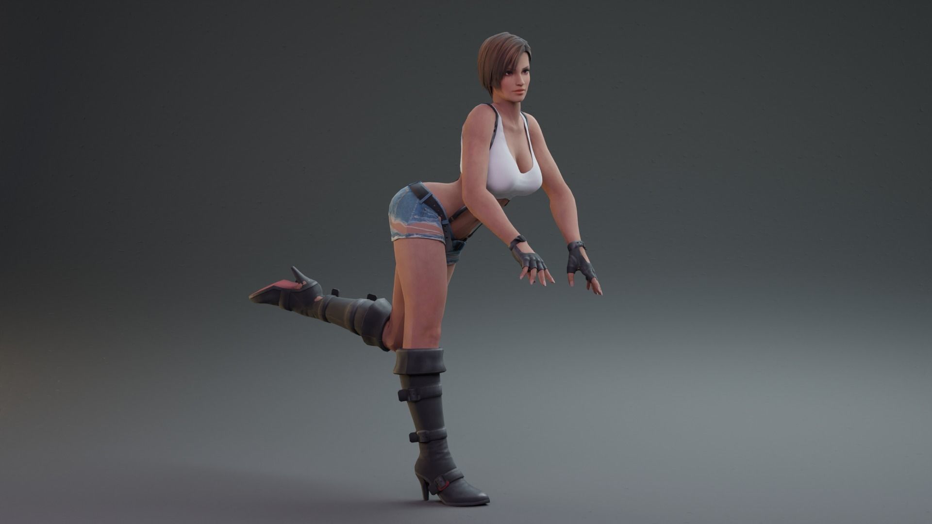Lisa sexy lady rigged 3D model_5