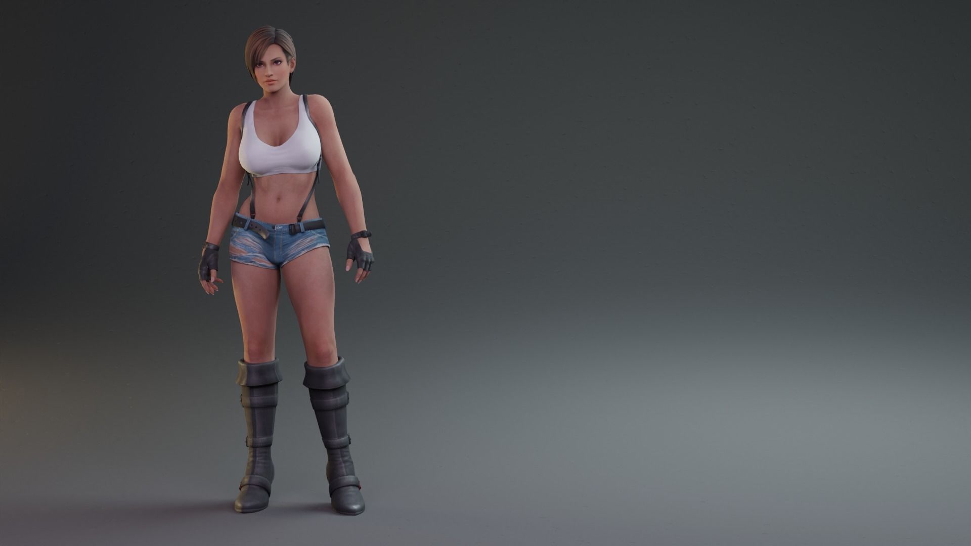 Lisa sexy lady rigged 3D model_13