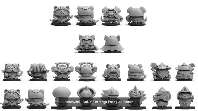 Heresylab - DnD Chibi Mega Pack 3D Model Collection