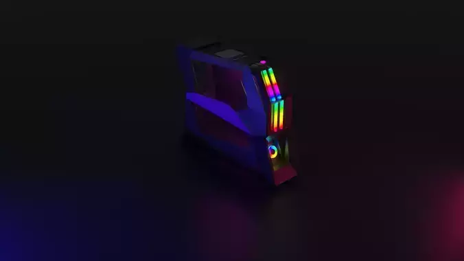 3d model computer case lights