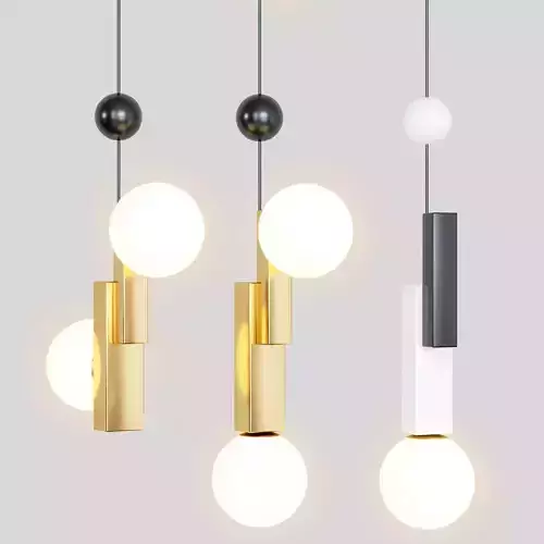 PANSY pendant light with three balls hanging from it