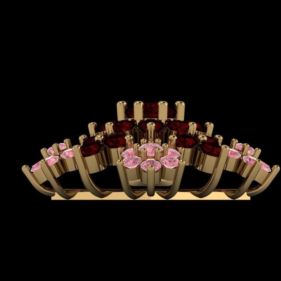 3d-model pendant rose gold with garnet stones 3D print model_8