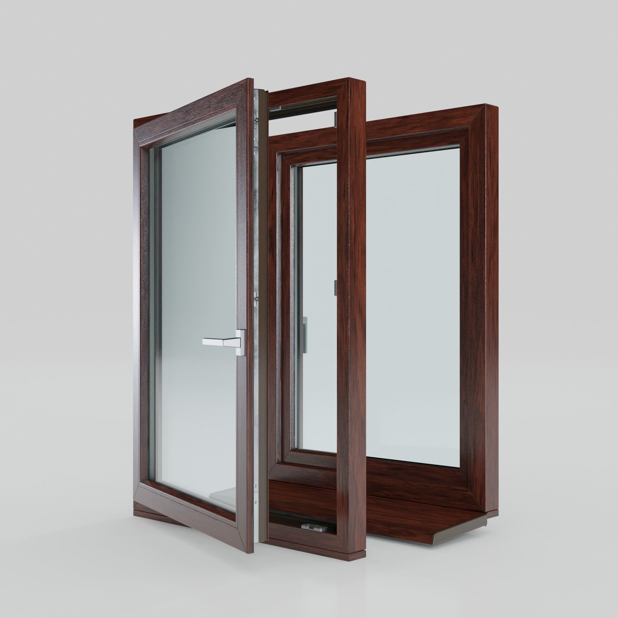 High detailed PVC windows kit for architecture in Blender 3D model_13