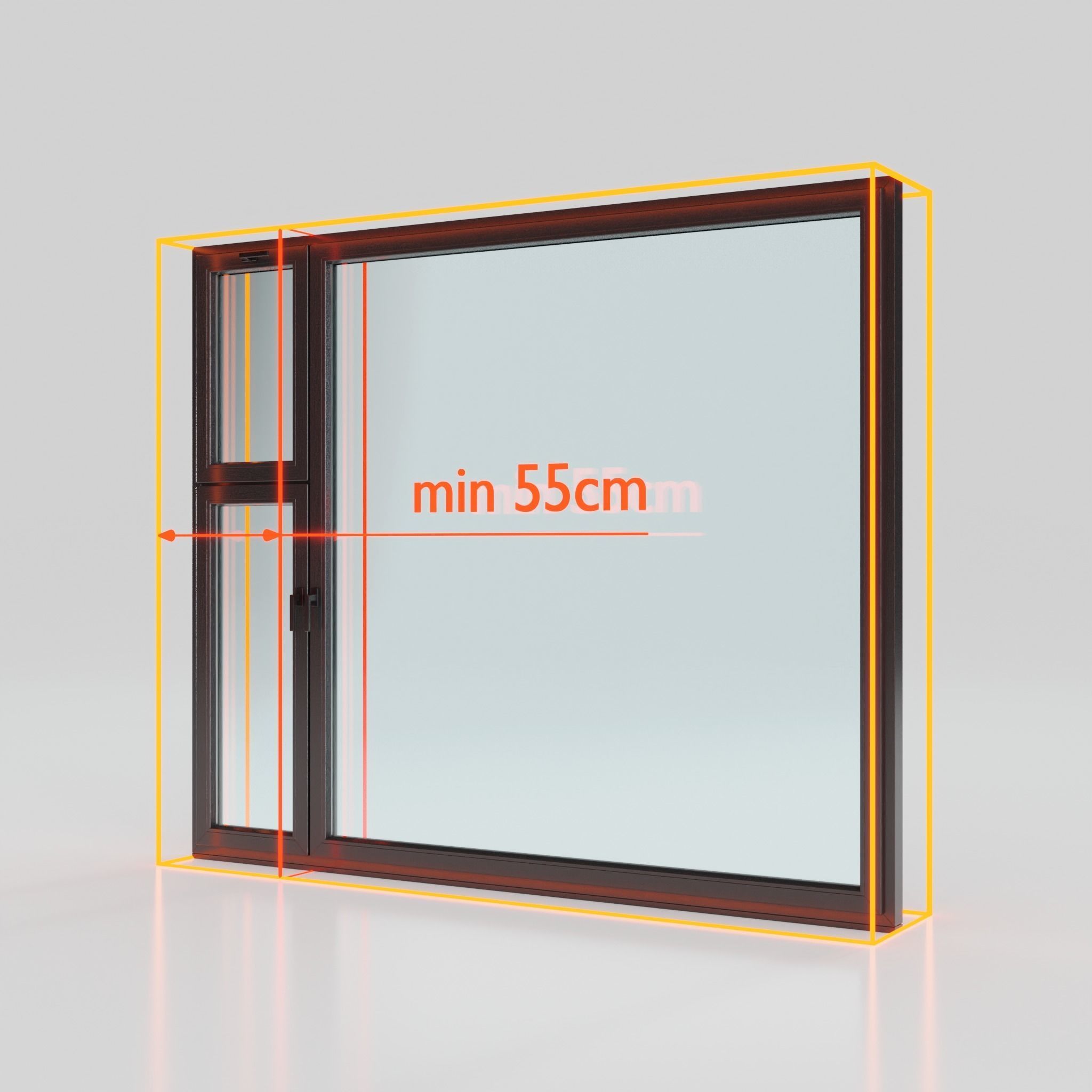High detailed PVC windows kit for architecture in Blender 3D model_8