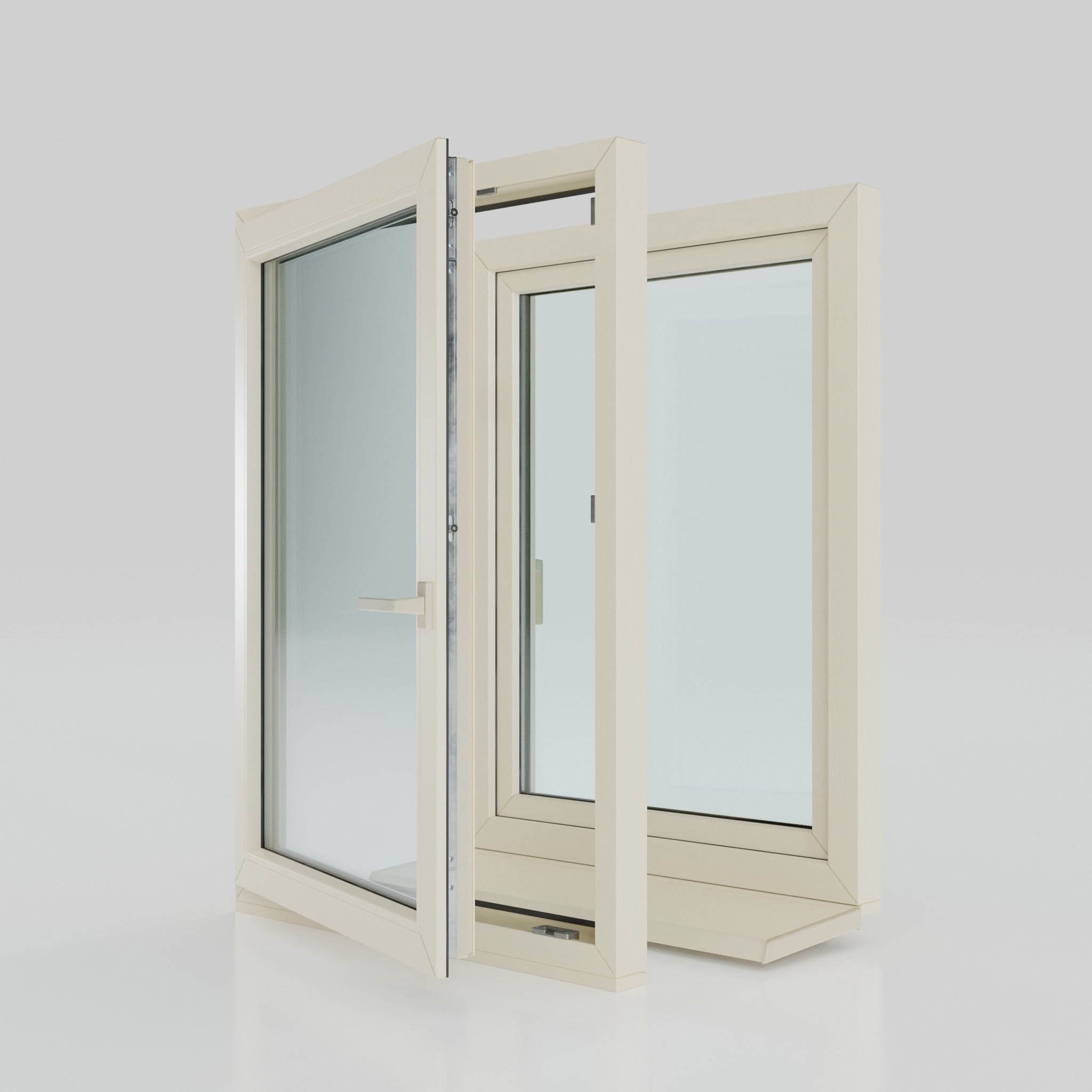 High detailed PVC windows kit for architecture in Blender 3D model_12