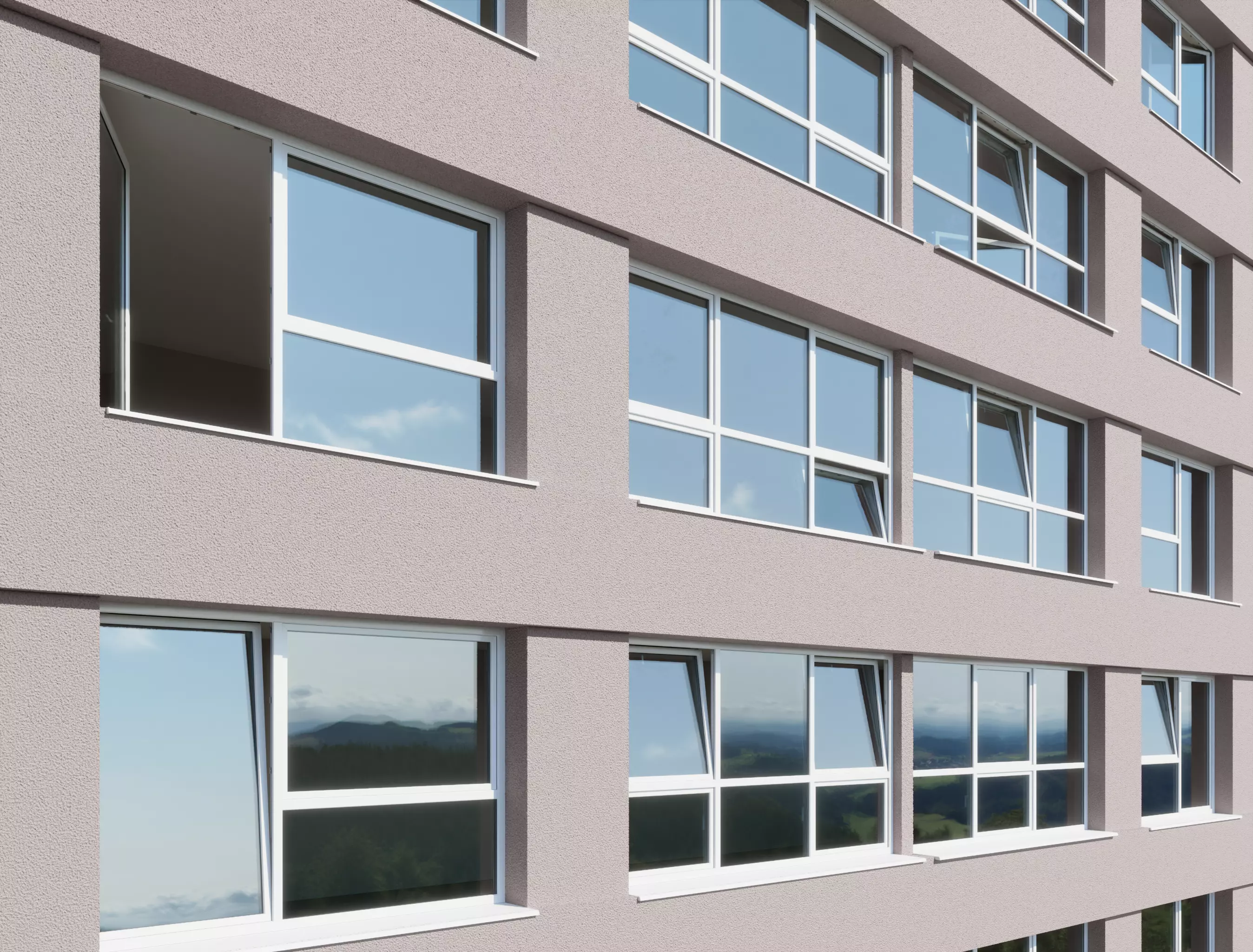 High detailed PVC windows kit for architecture in Blender 3D model_0