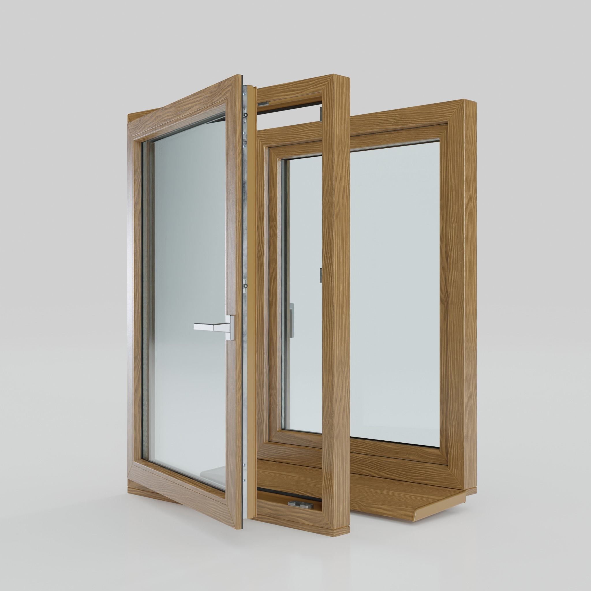 High detailed PVC windows kit for architecture in Blender 3D model_15