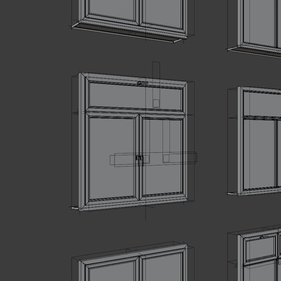 High detailed PVC windows kit for architecture in Blender 3D model_18