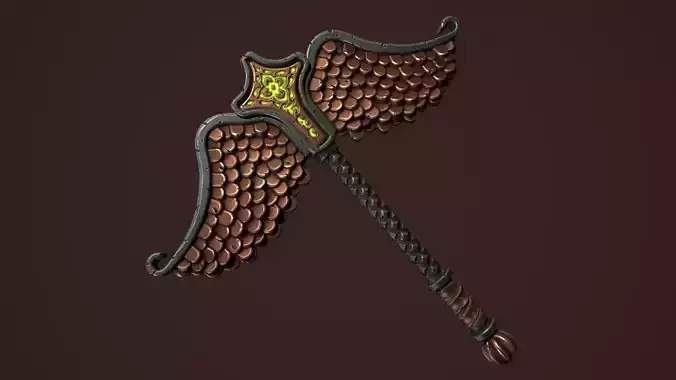 Rune scepter Low-poly 3D model