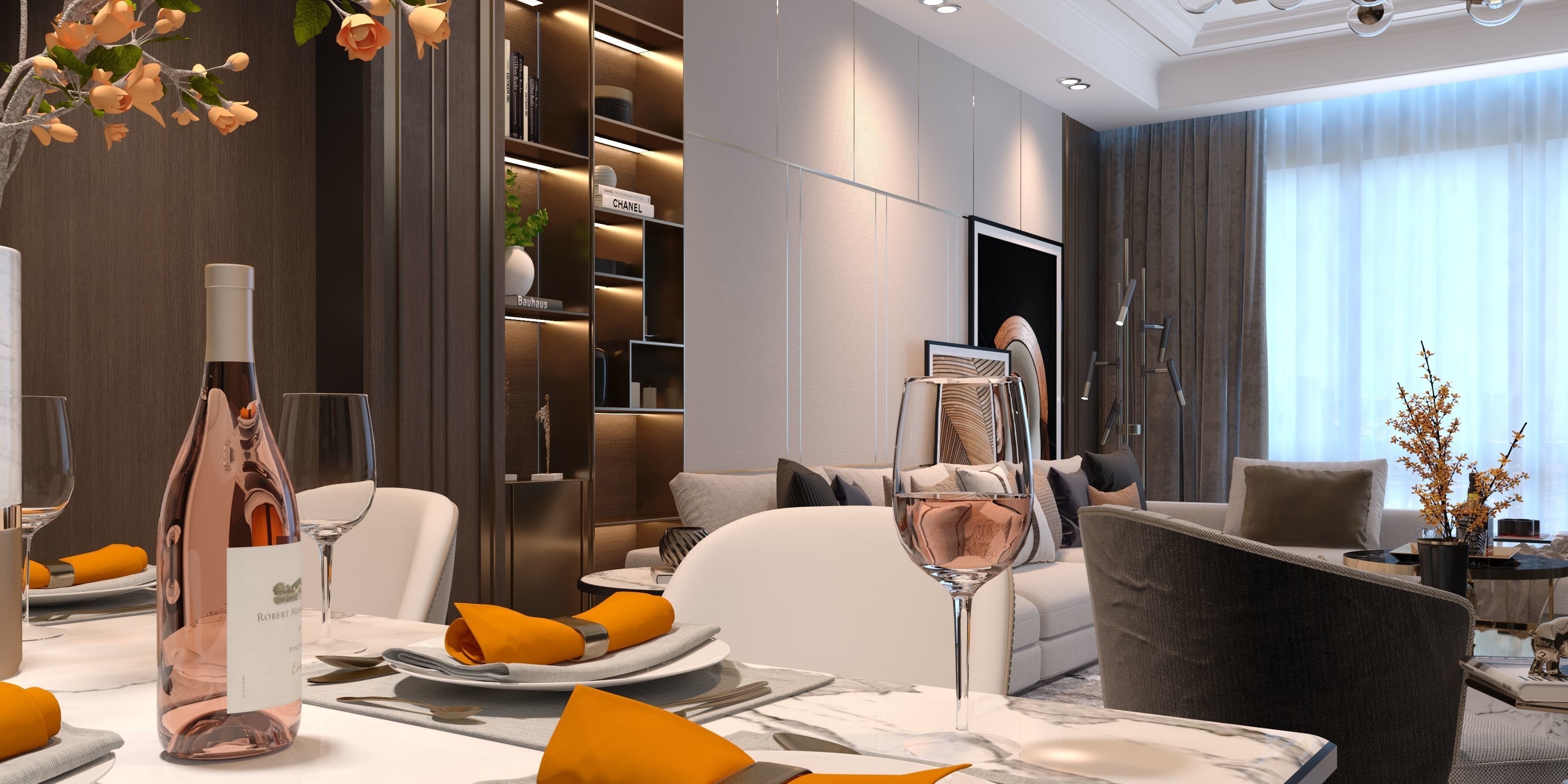 Modern Living Room 3D interior Scene Vray and Corona render 3D model_4