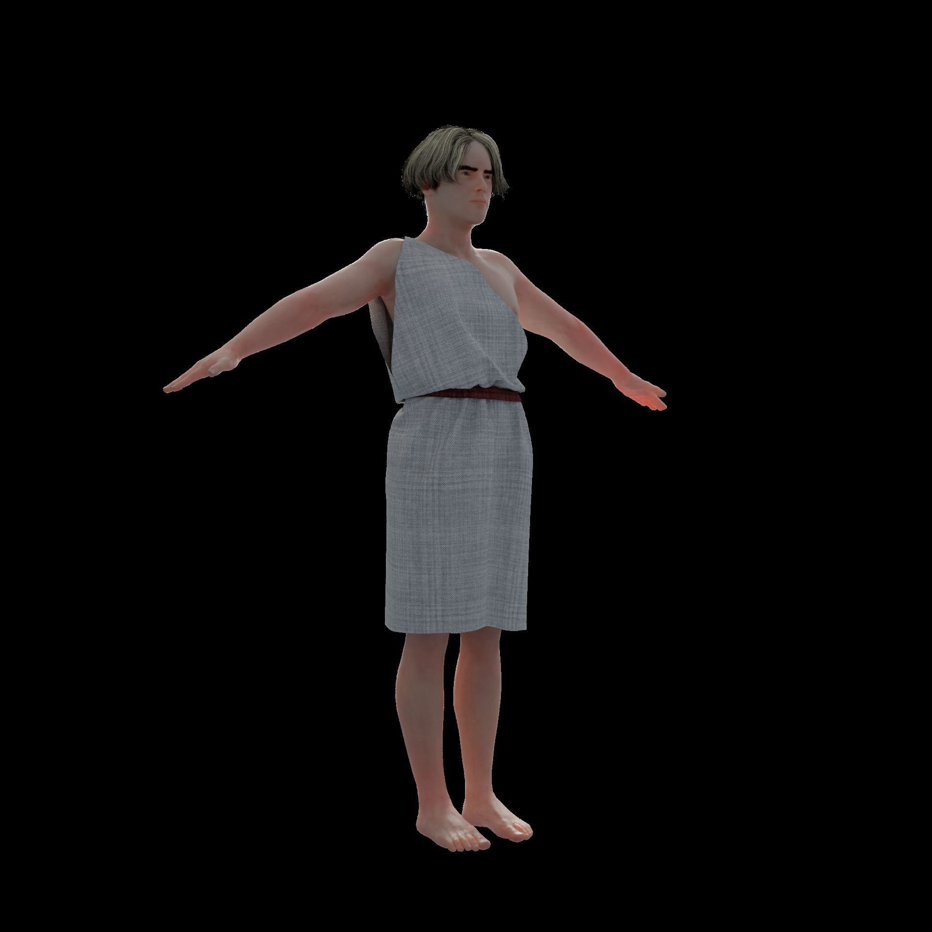 Cyanea Ancient Greek character 3D model_3