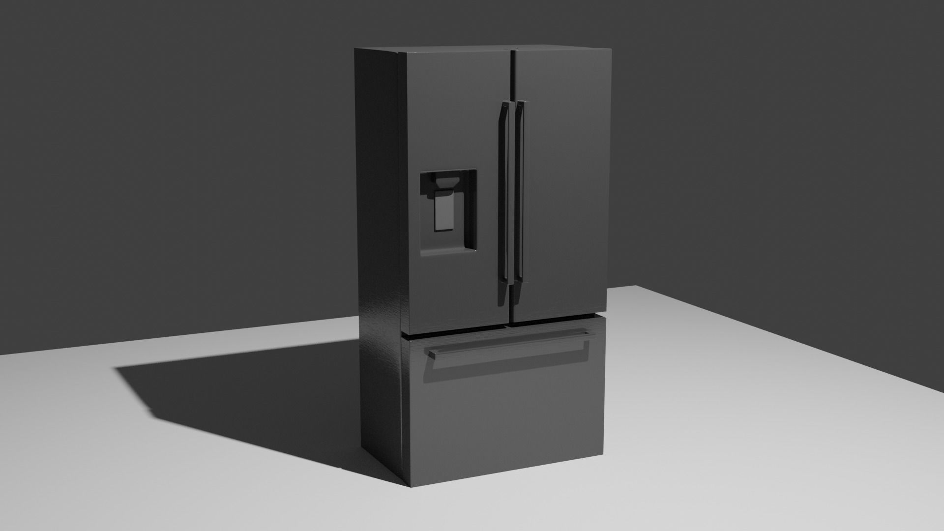 Stainless steel Double door fridge 3D model CGTrader