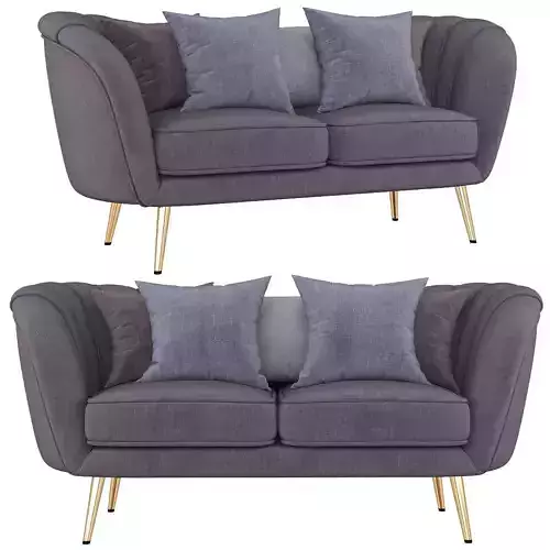 Deals on Alexandrea Velvet Flared Arm Loveseat 3d model