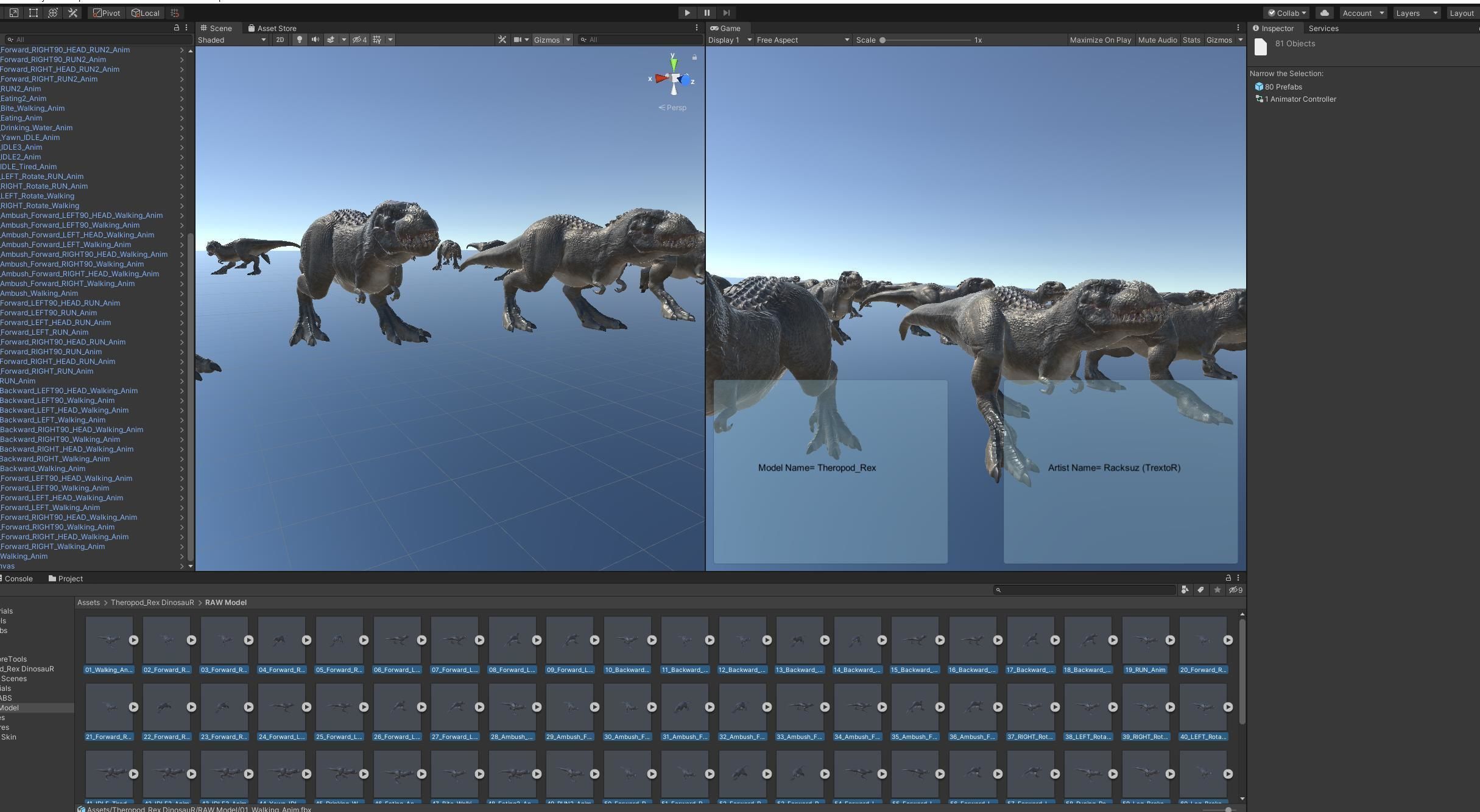 Dinosaur Theropod Rex Model Low-poly 3D model_35