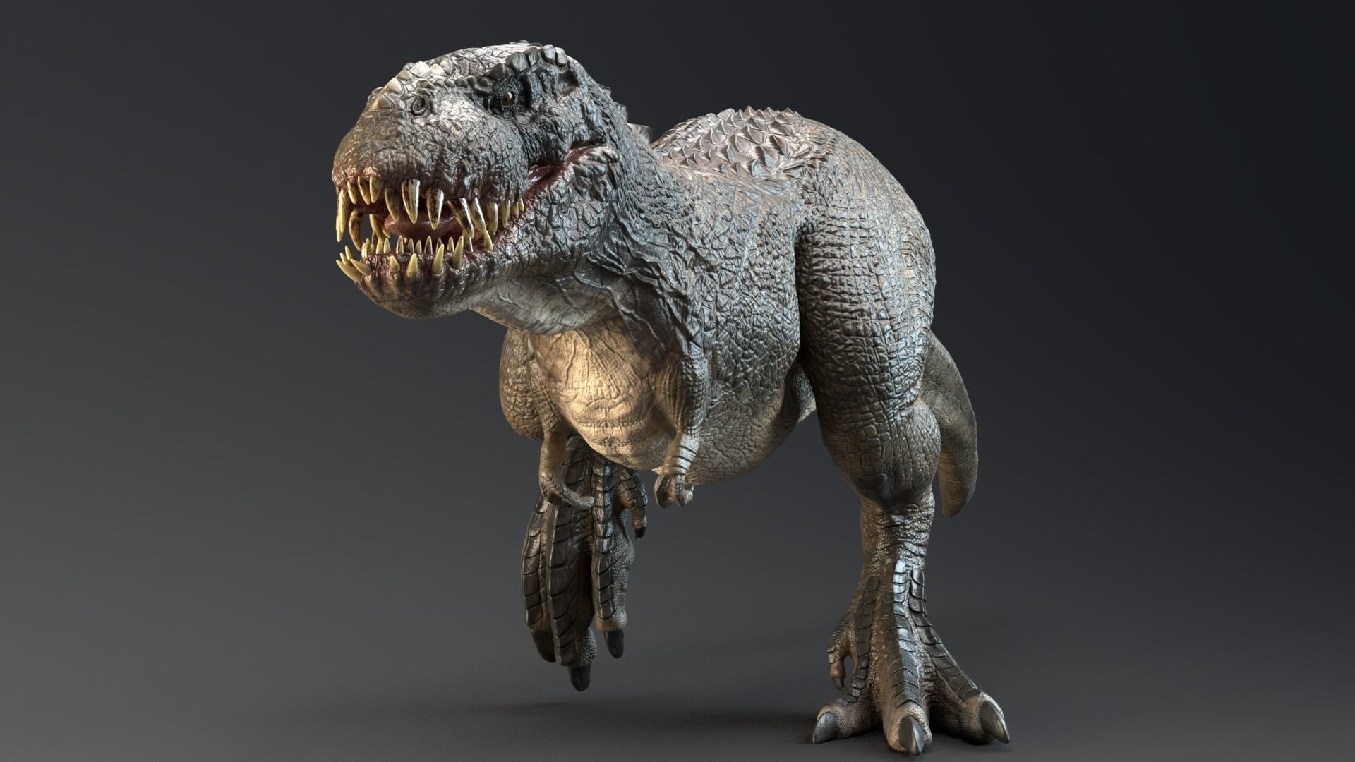 Dinosaur Theropod Rex Model Low-poly 3D model_19