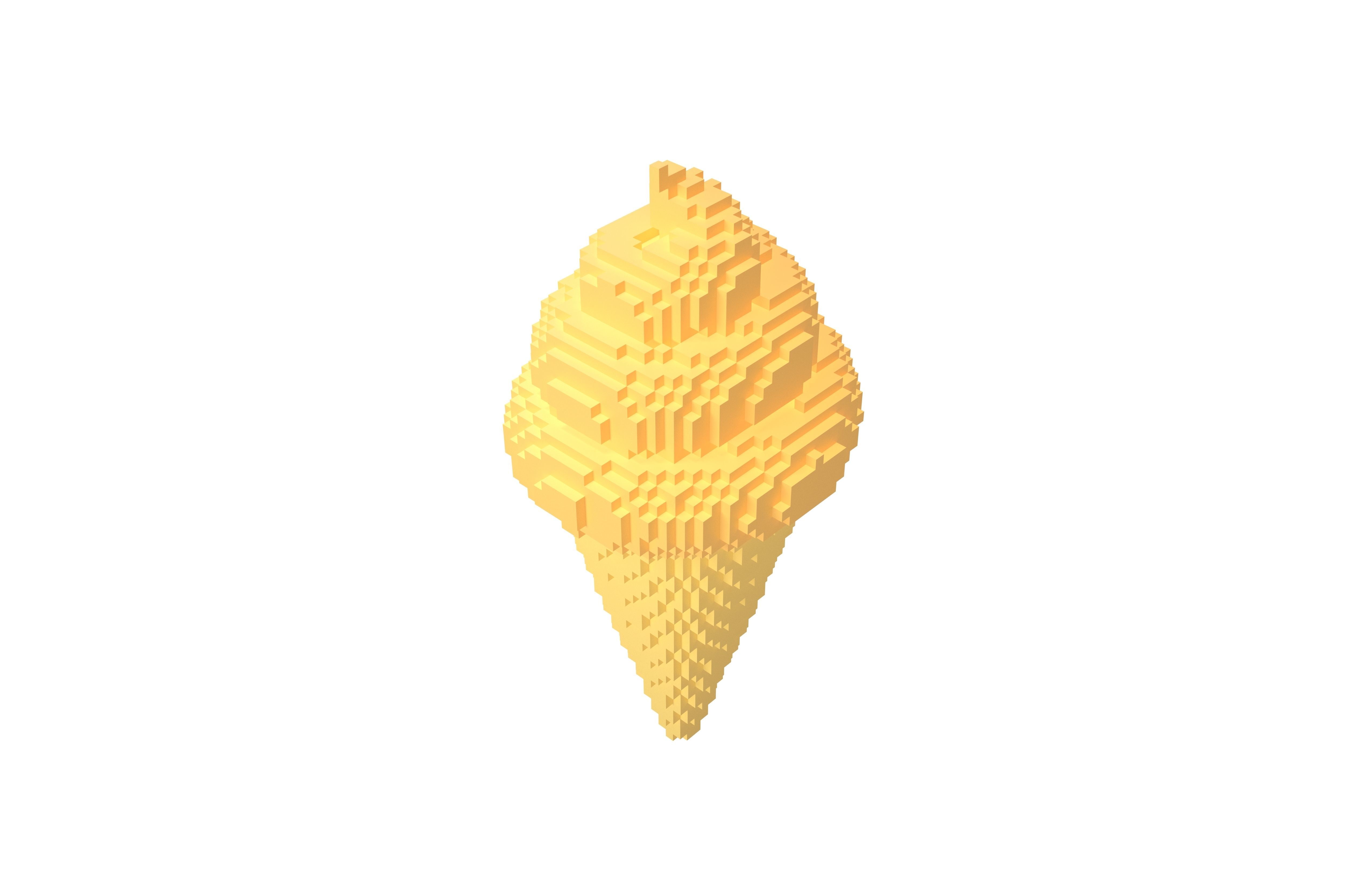 Voxel Ice Cream Cone v1 Pack 01 Low-poly 3D model_17