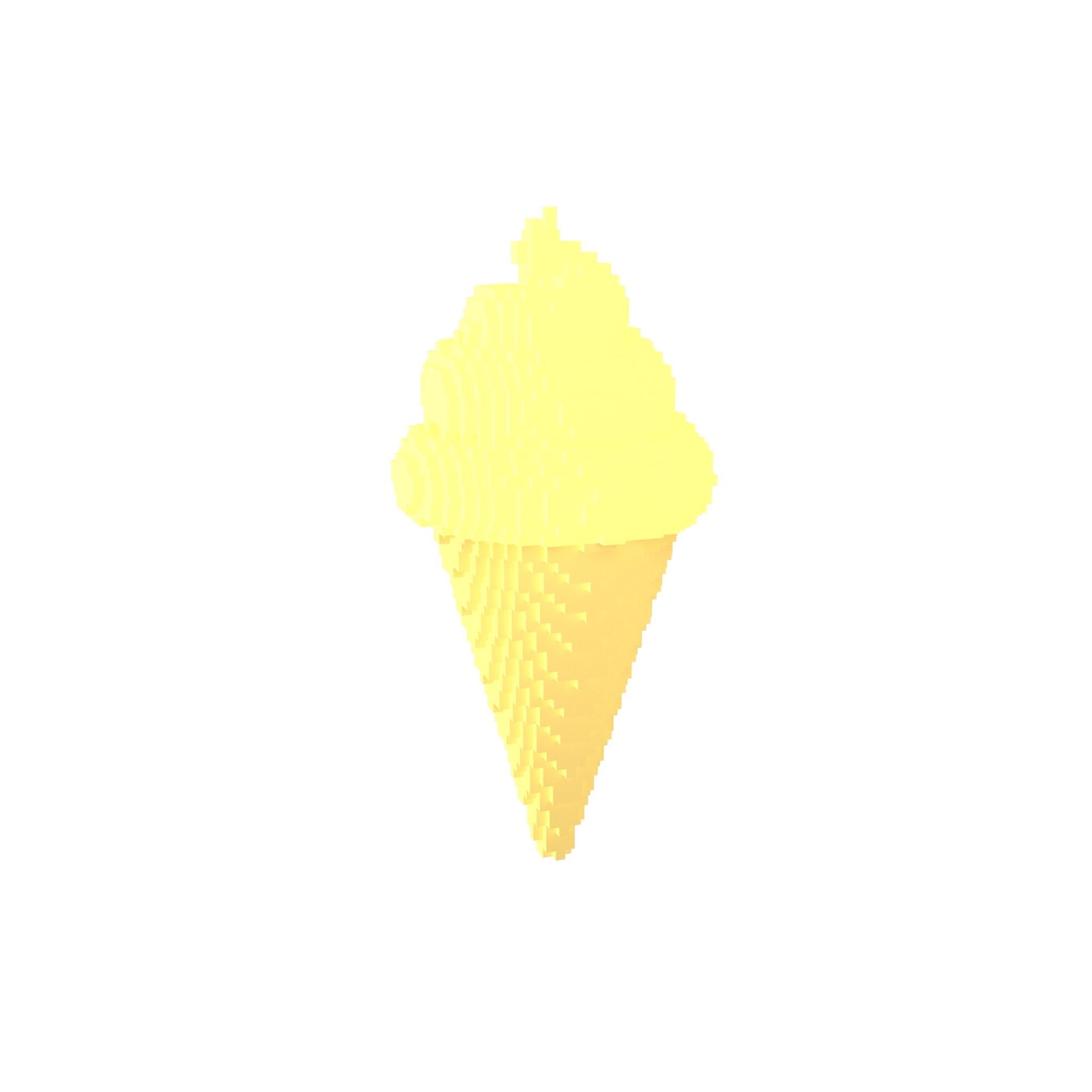 Voxel Ice Cream Cone v1 Pack 01 Low-poly 3D model_13