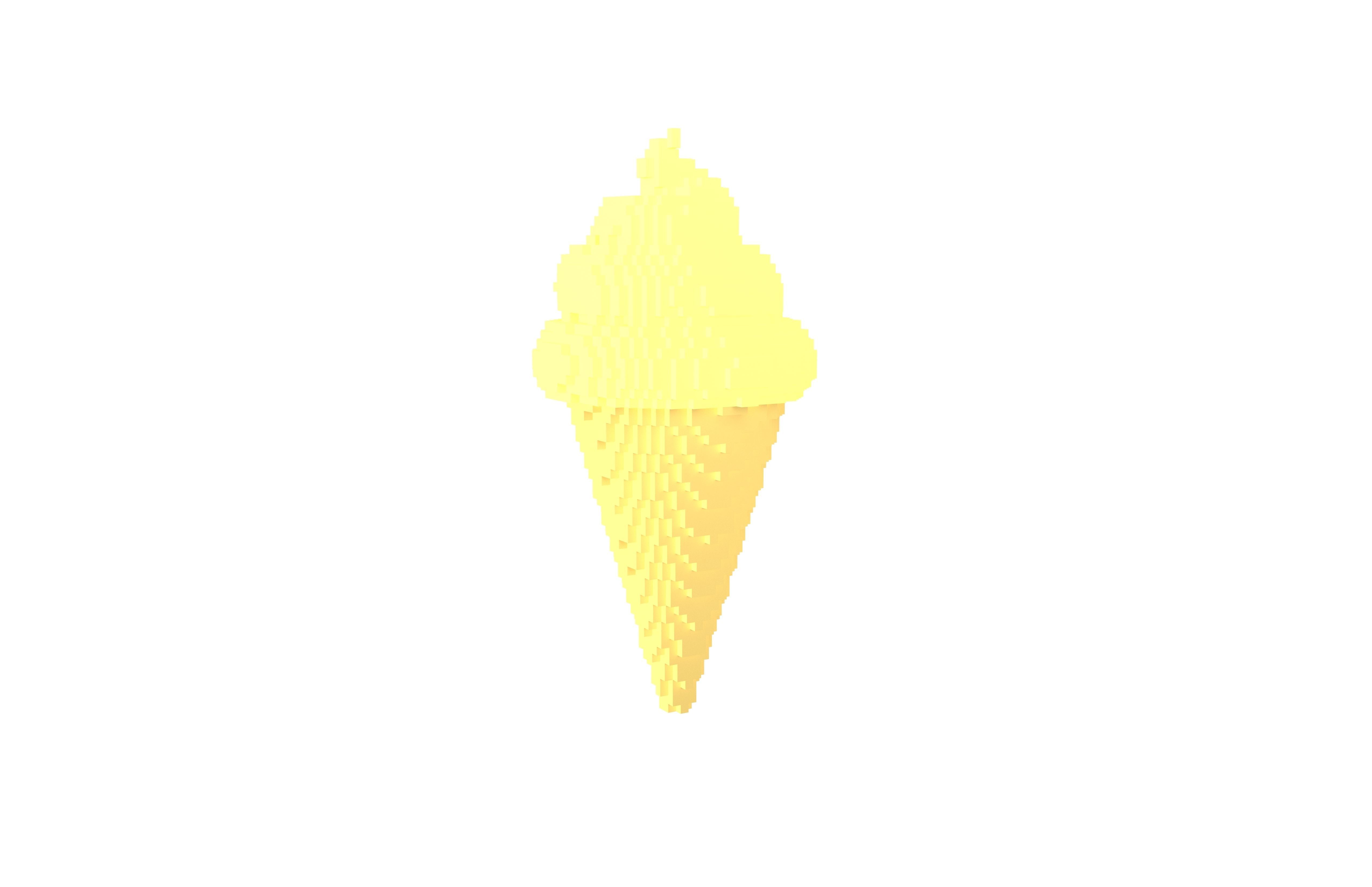 Voxel Ice Cream Cone v1 Pack 01 Low-poly 3D model_16
