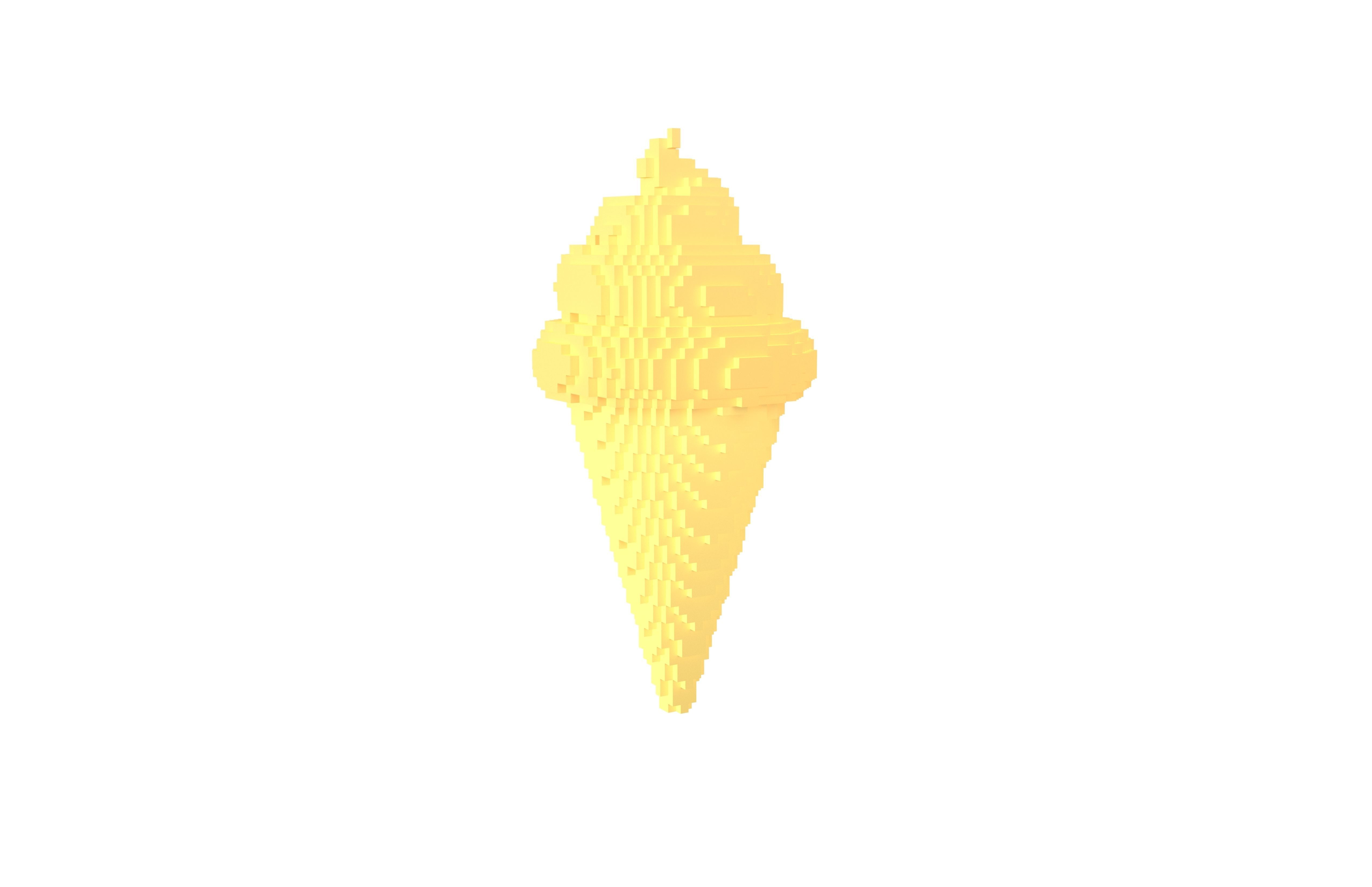 Voxel Ice Cream Cone v1 Pack 01 Low-poly 3D model_14