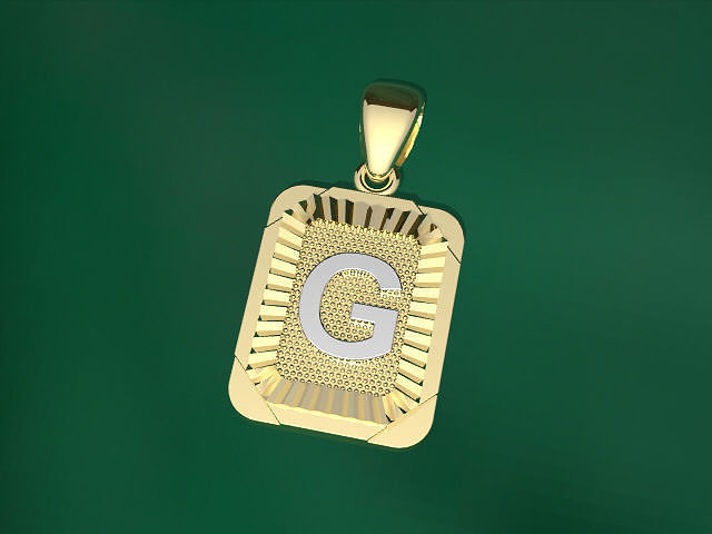 Pendant G gold letter 3D print model