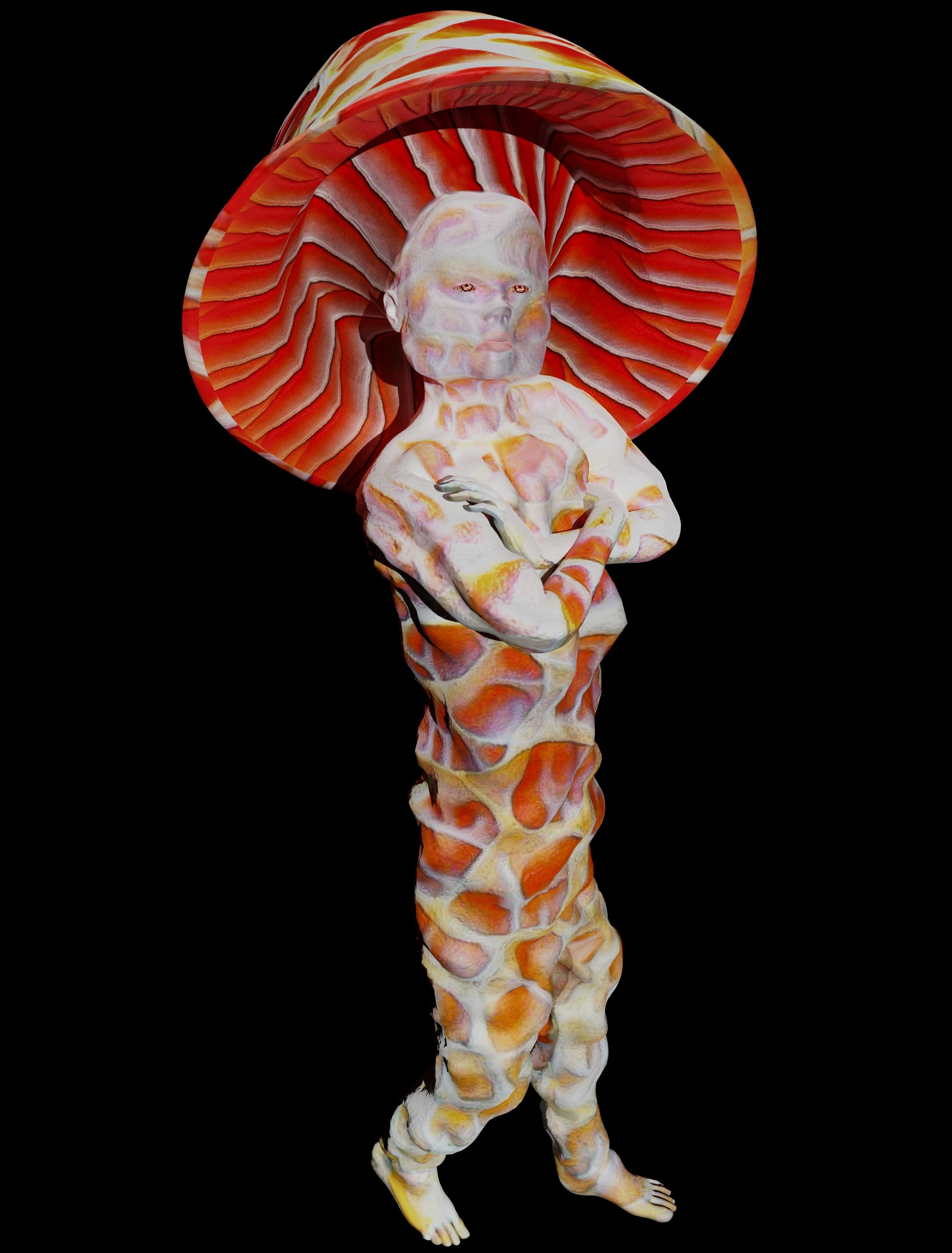 Mushrowoman - Grzybiara - No1 Low-poly 3D model_4