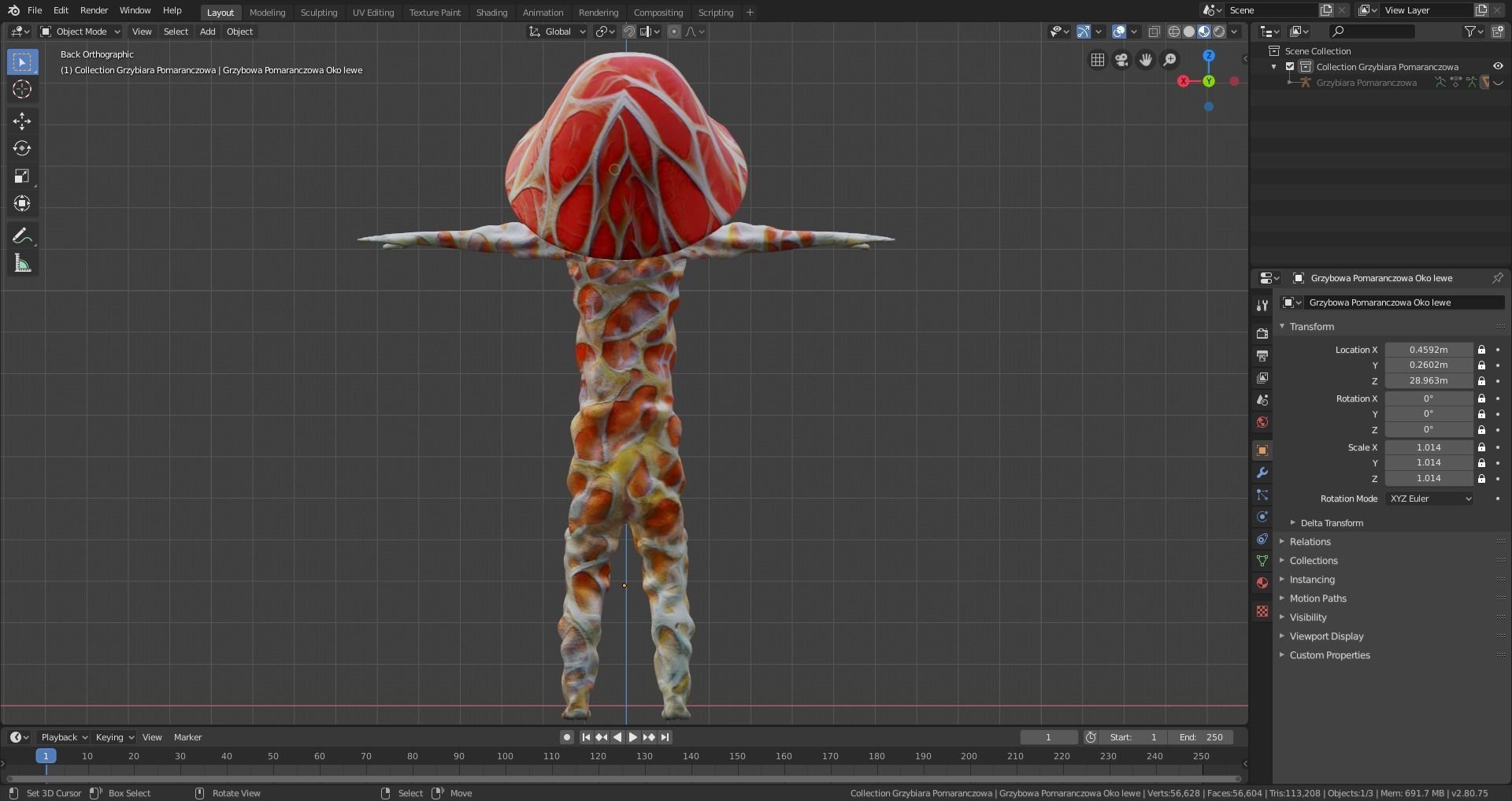 Mushrowoman - Grzybiara - No1 Low-poly 3D model_11