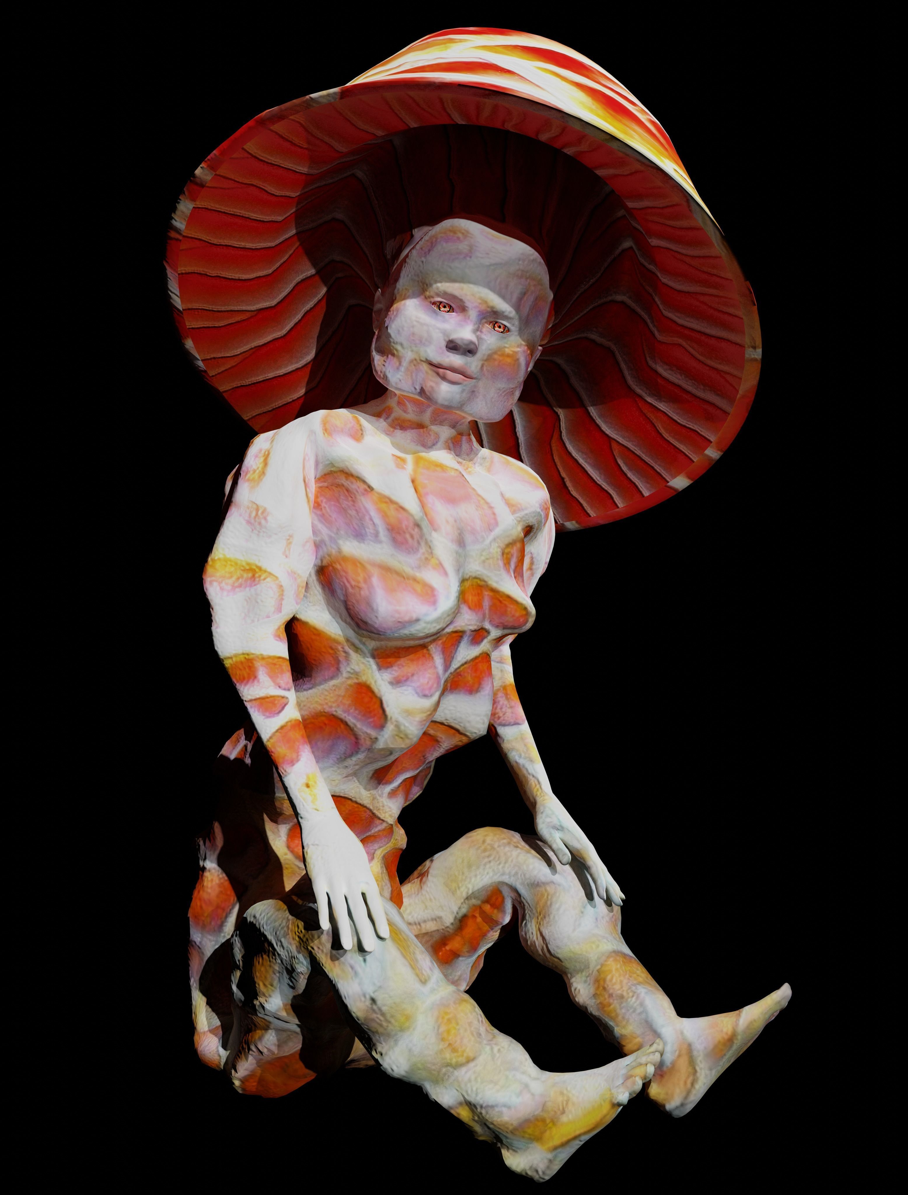 Mushrowoman - Grzybiara - No1 Low-poly 3D model_8