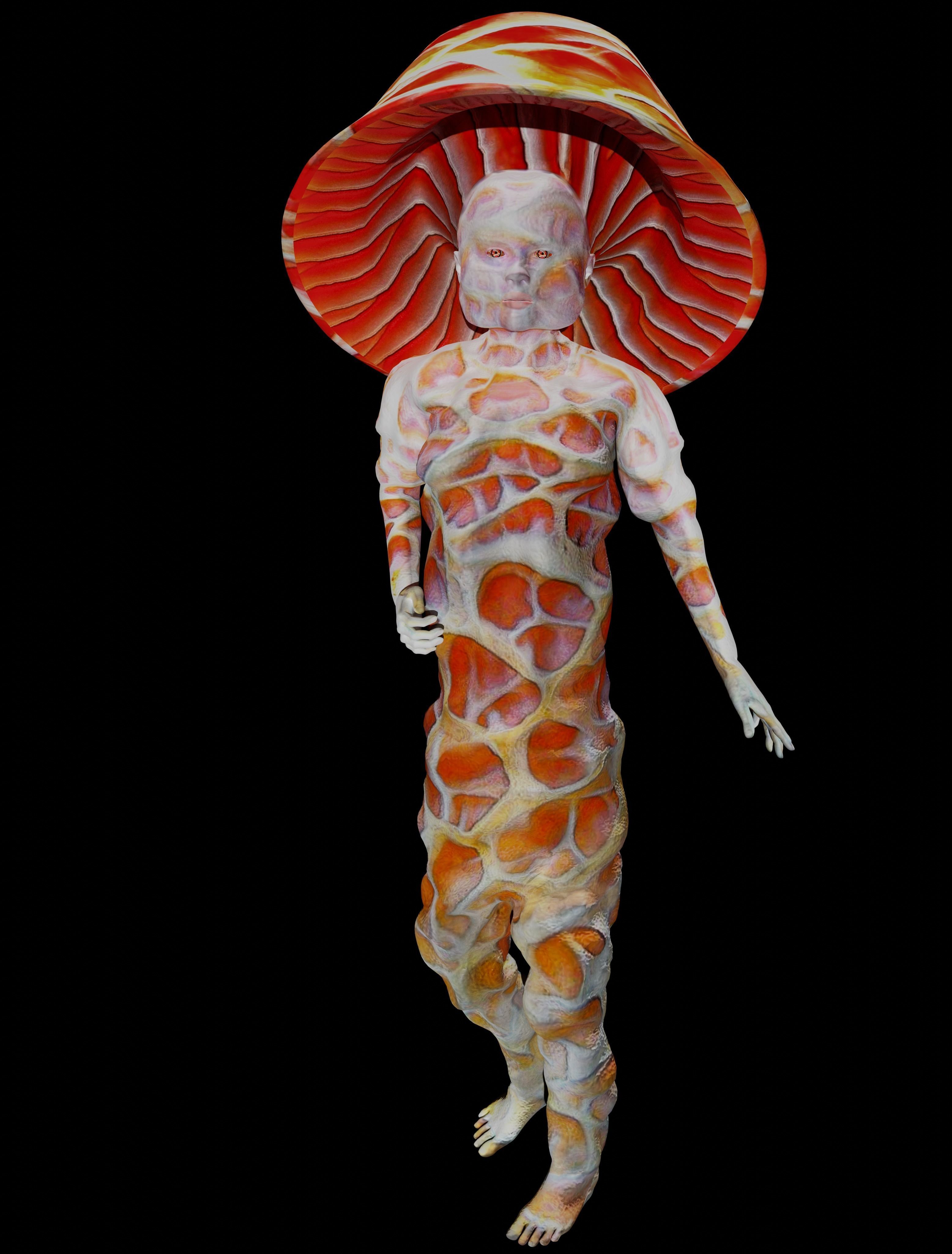 Mushrowoman - Grzybiara - No1 Low-poly 3D model_6