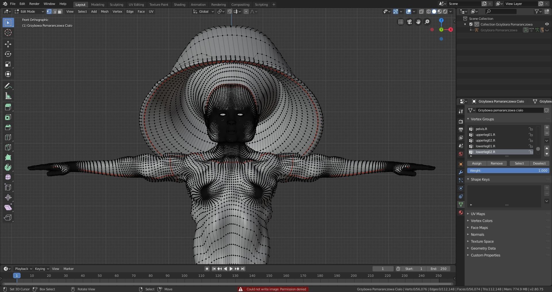 Mushrowoman - Grzybiara - No1 Low-poly 3D model_13