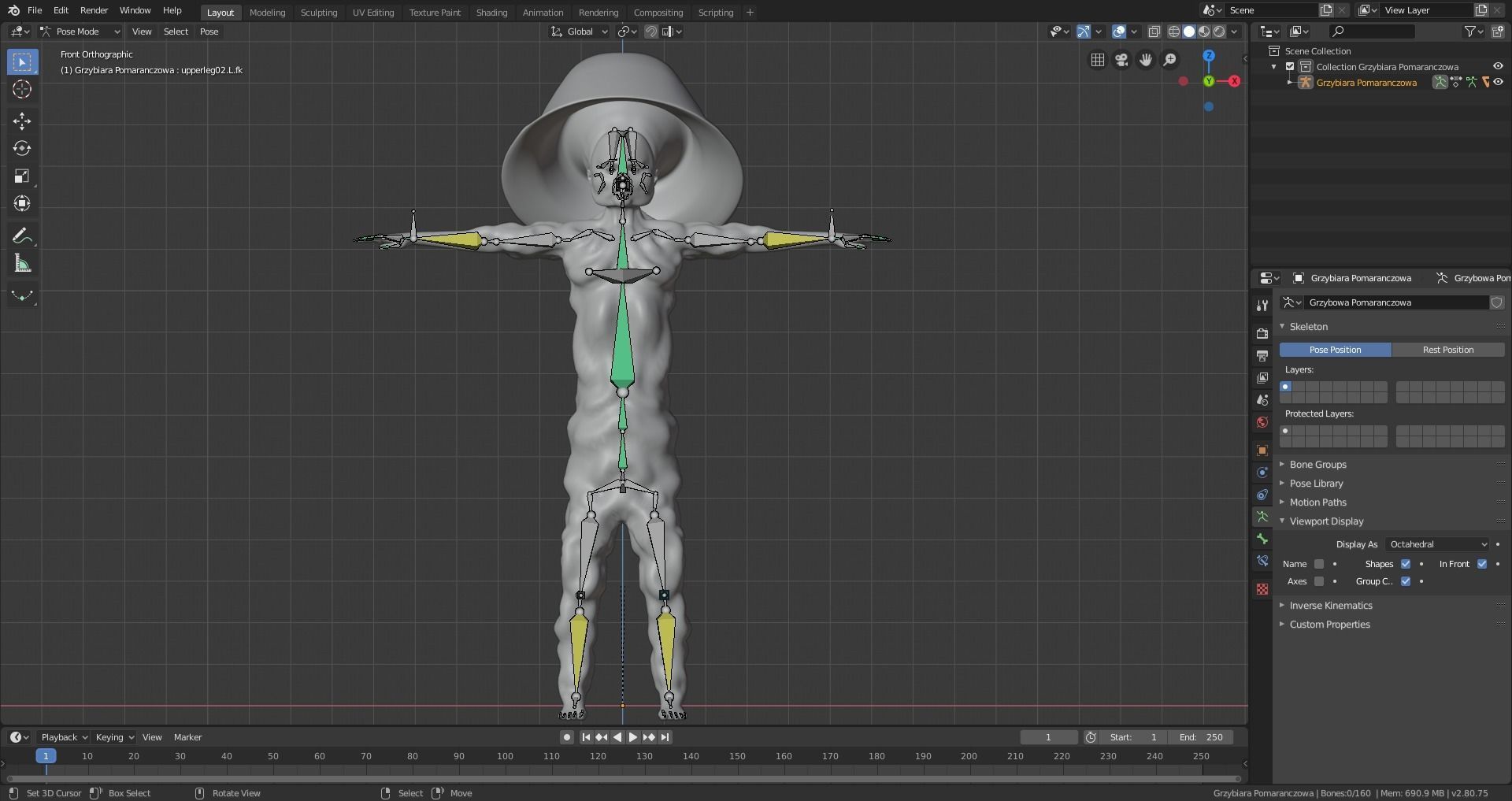 Mushrowoman - Grzybiara - No1 Low-poly 3D model_12