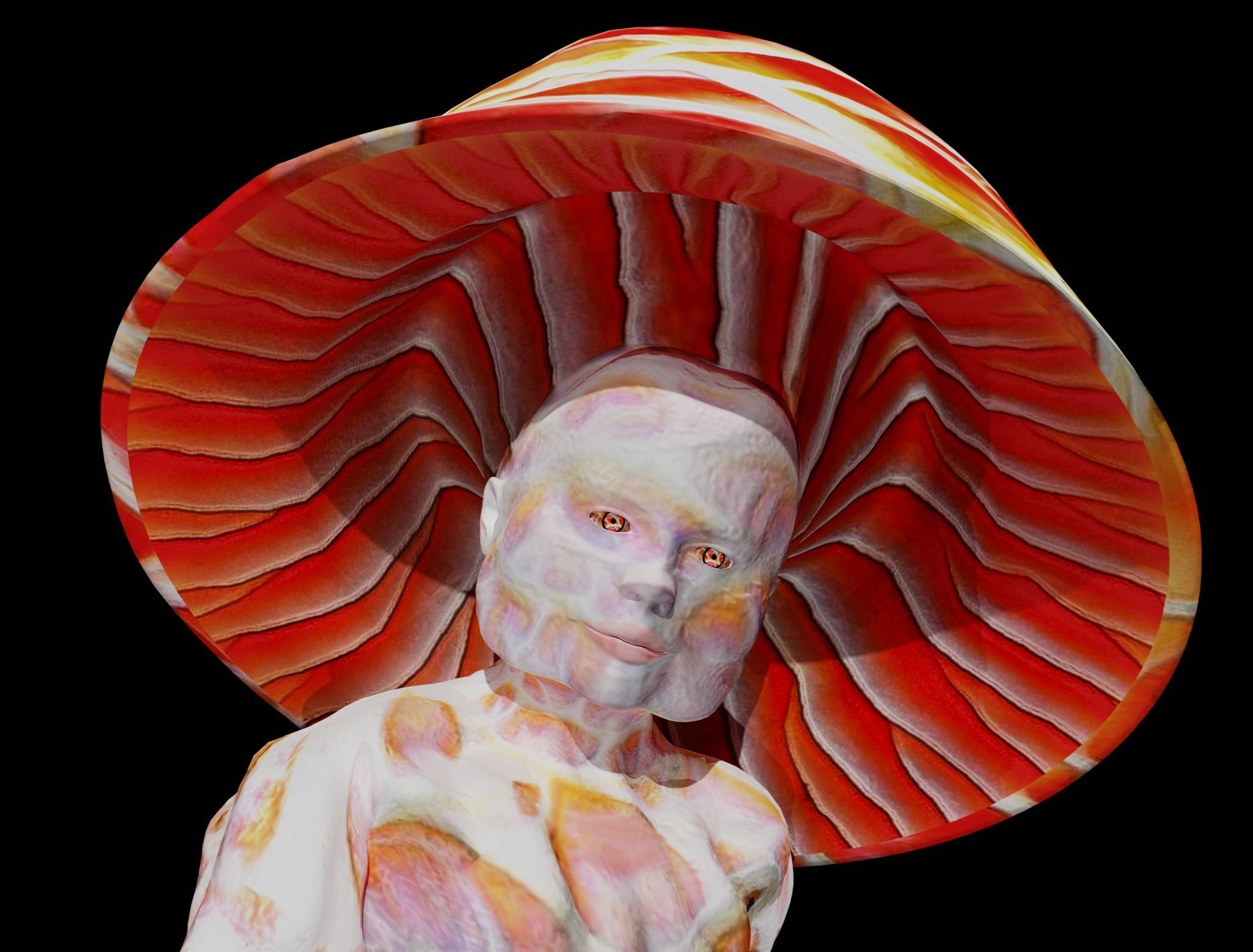 Mushrowoman - Grzybiara - No1 Low-poly 3D model_5