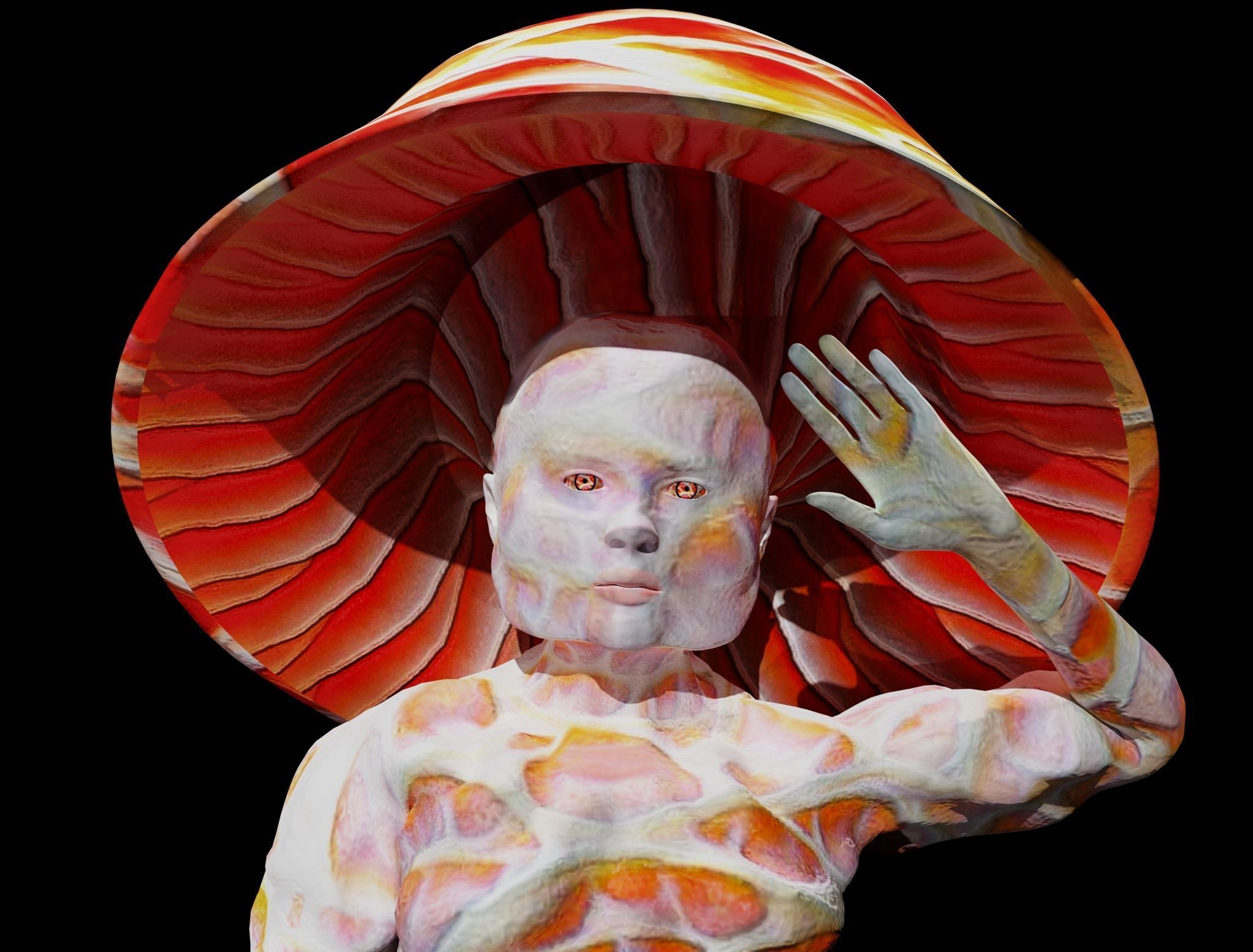 Mushrowoman - Grzybiara - No1 Low-poly 3D model_7