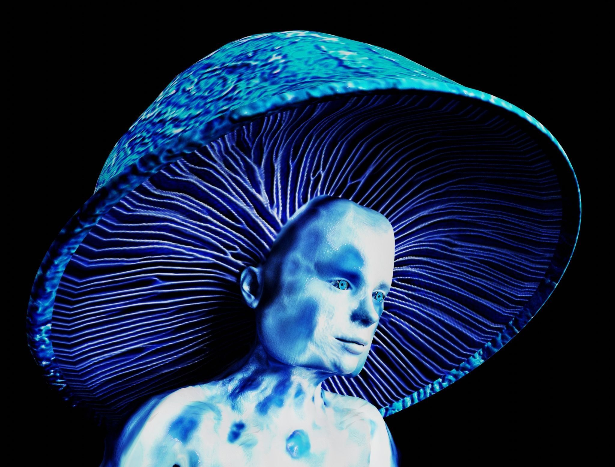 Mushrowoman - Grzybiara - No2 Low-poly 3D model_7