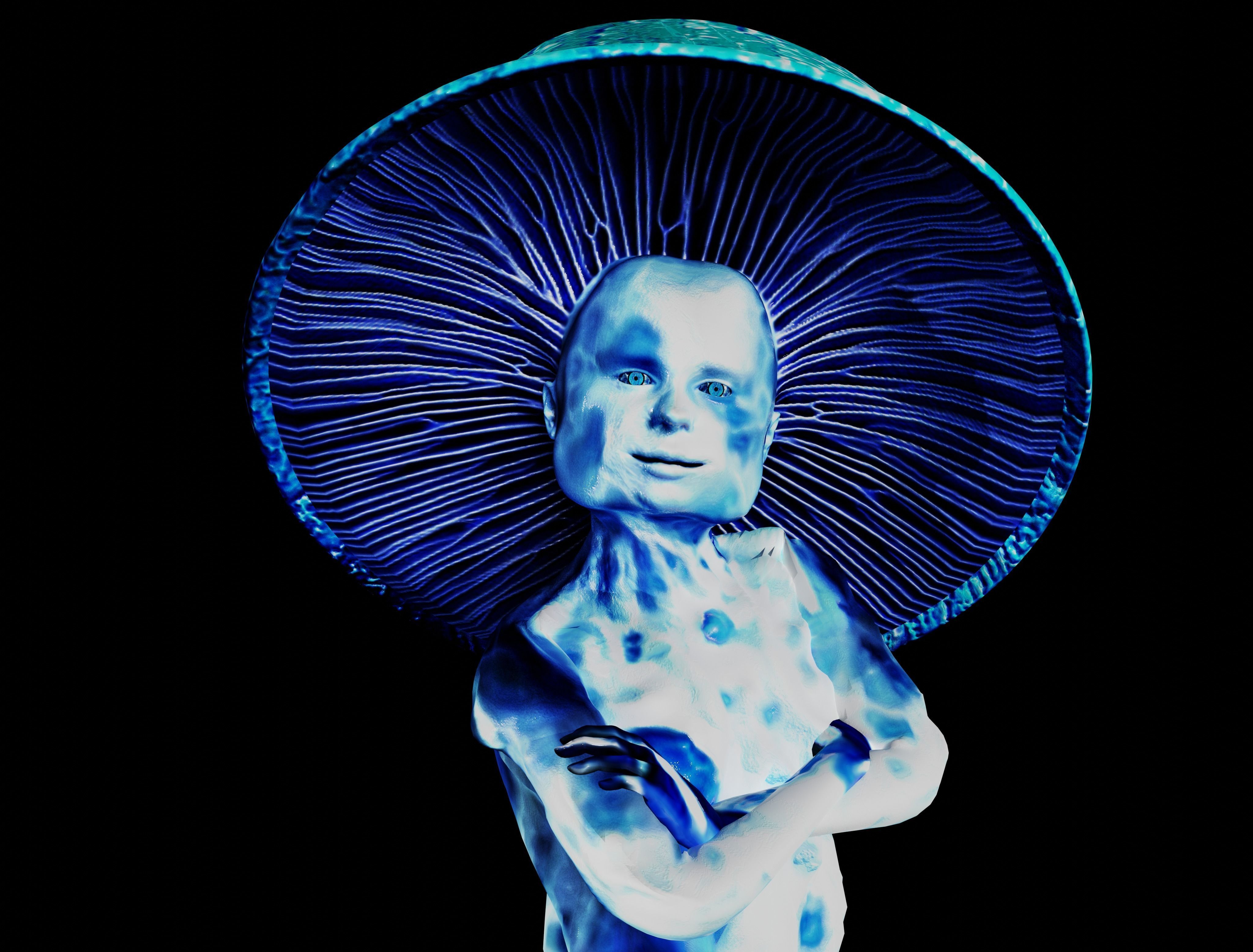 Mushrowoman - Grzybiara - No2 Low-poly 3D model_9