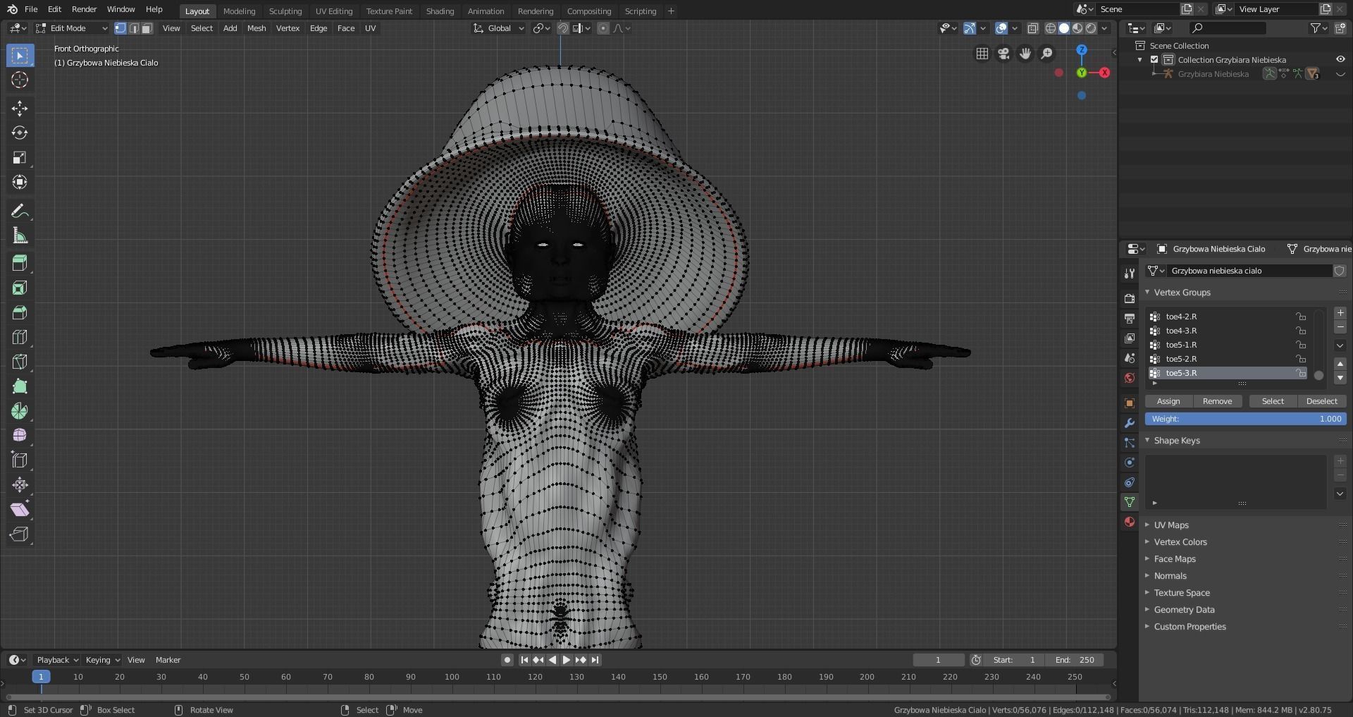 Mushrowoman - Grzybiara - No2 Low-poly 3D model_13