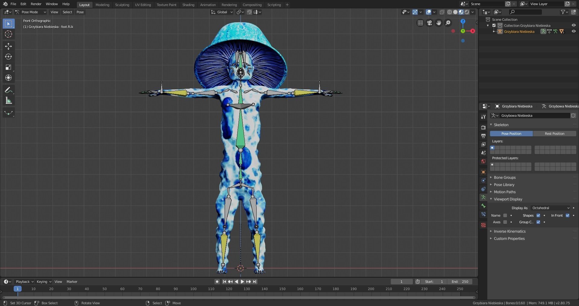 Mushrowoman - Grzybiara - No2 Low-poly 3D model_12