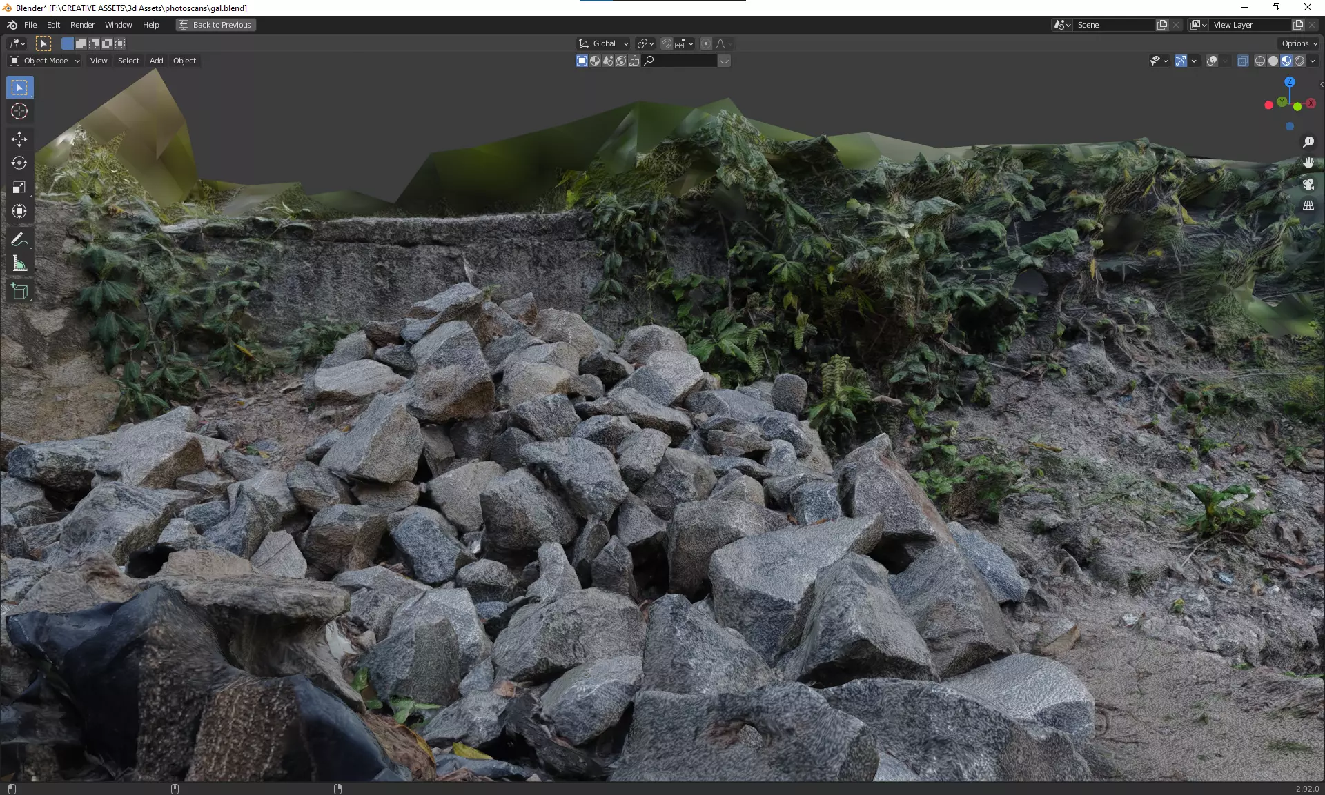 Photoscanned Rock Pile Free 3D model