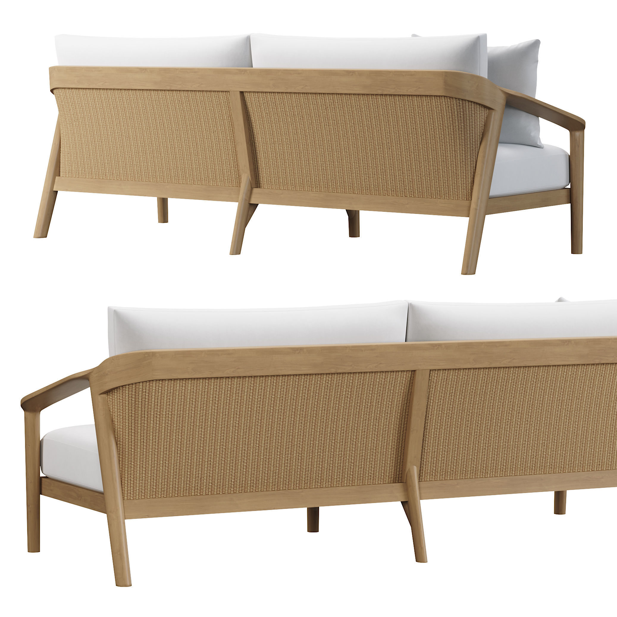 RH Malta teak sofa 3D model CGTrader