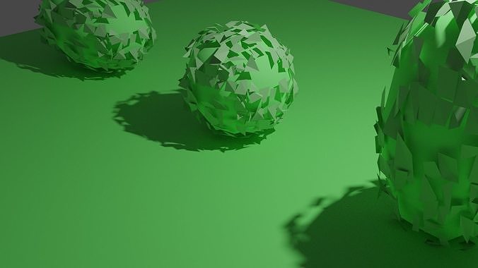 Low poly bush three paper balls 3D model