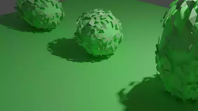 Low poly bush three paper balls