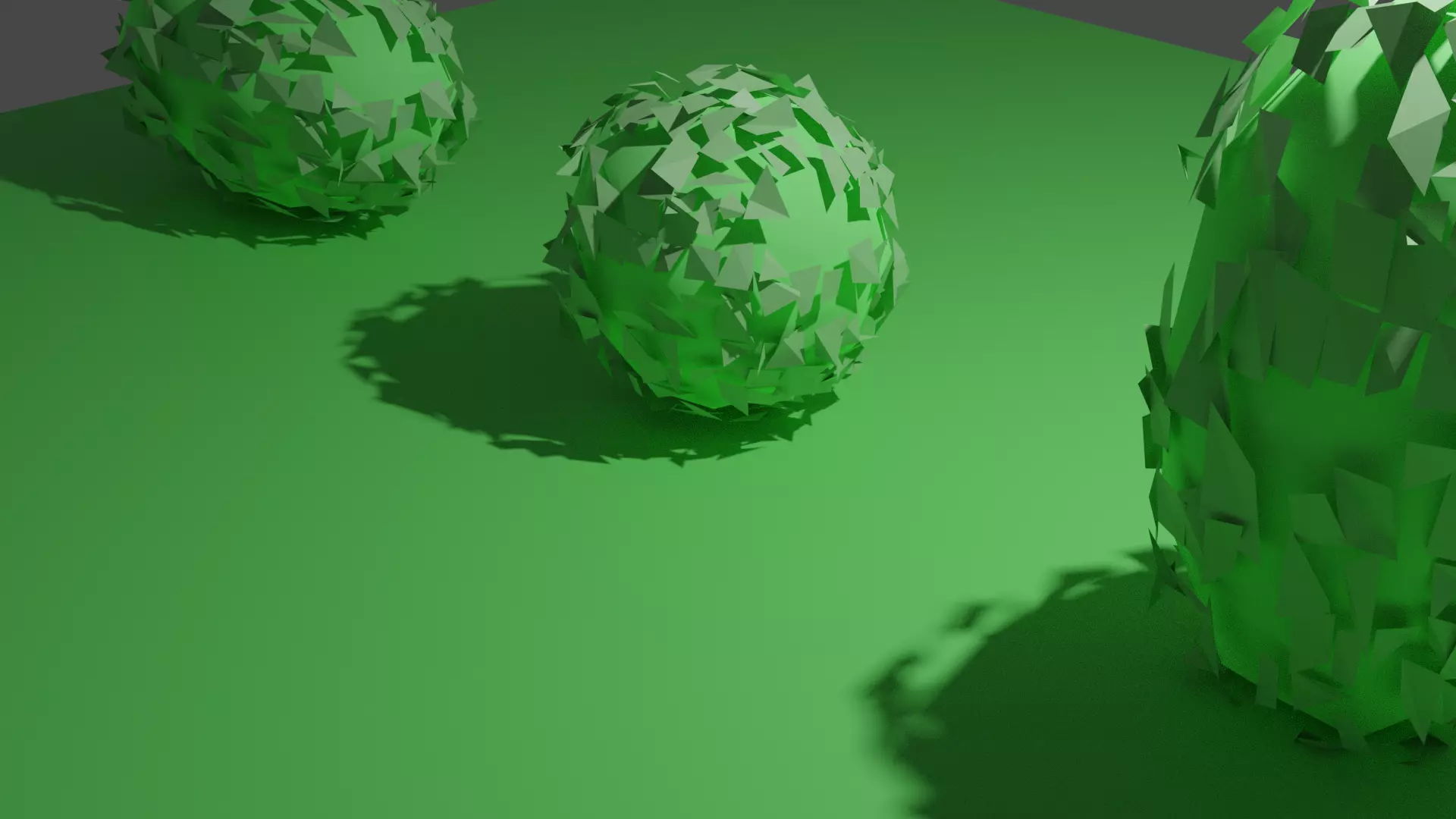 Low poly bush three paper balls 3D model_0